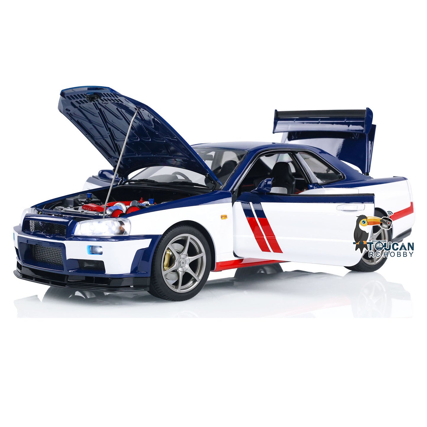 Capo 1/8 Assembled Painted RTR 4x4 4WD R34 RC Racing Drifting Car With Sound Light System Smoke Function