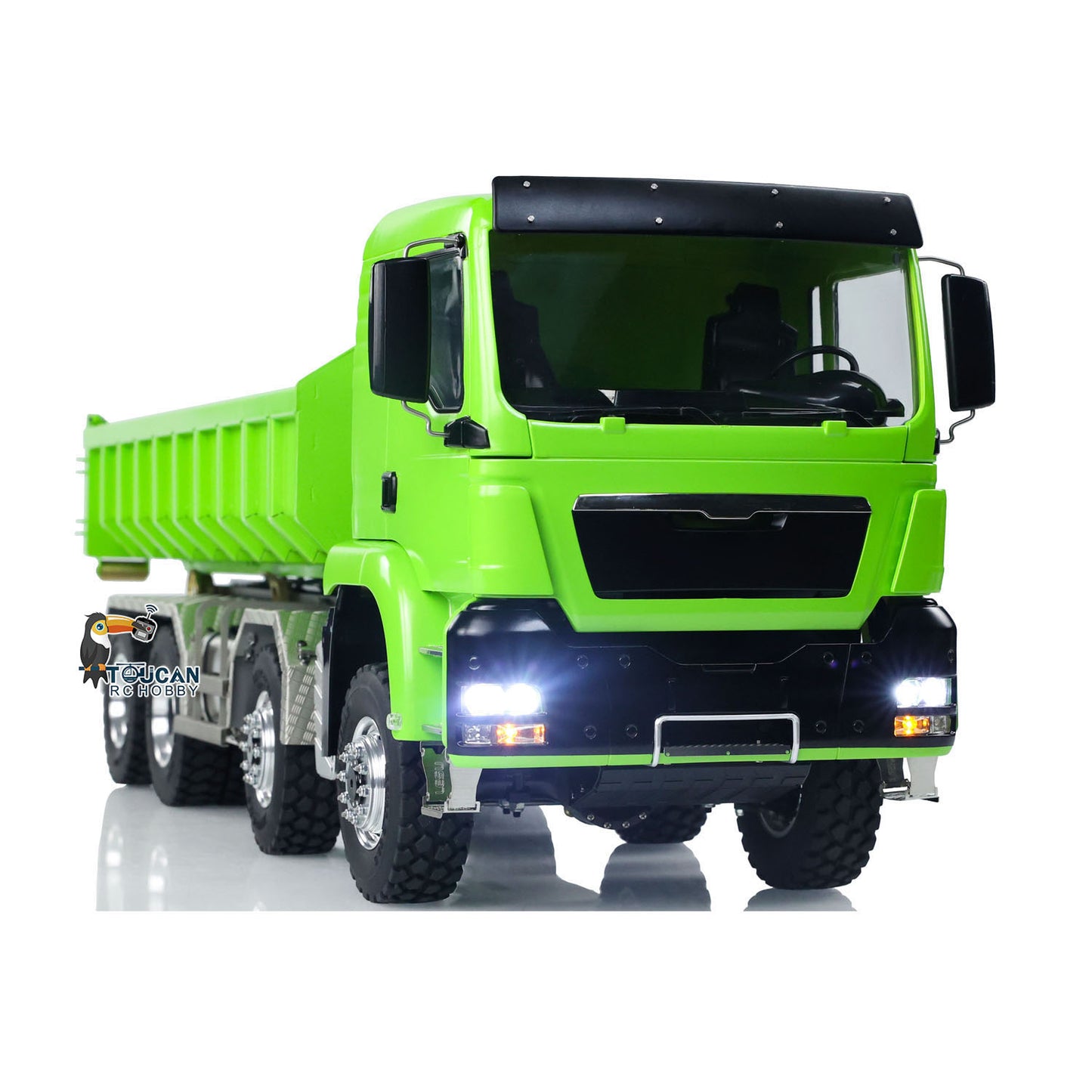 LESU TGS 1/14 RC Hydraulic Roll On Off Dump Truck 8x8 Metal Chassis Dumper Differential Lock EDS Axles 2Speed Gearbox Model Car