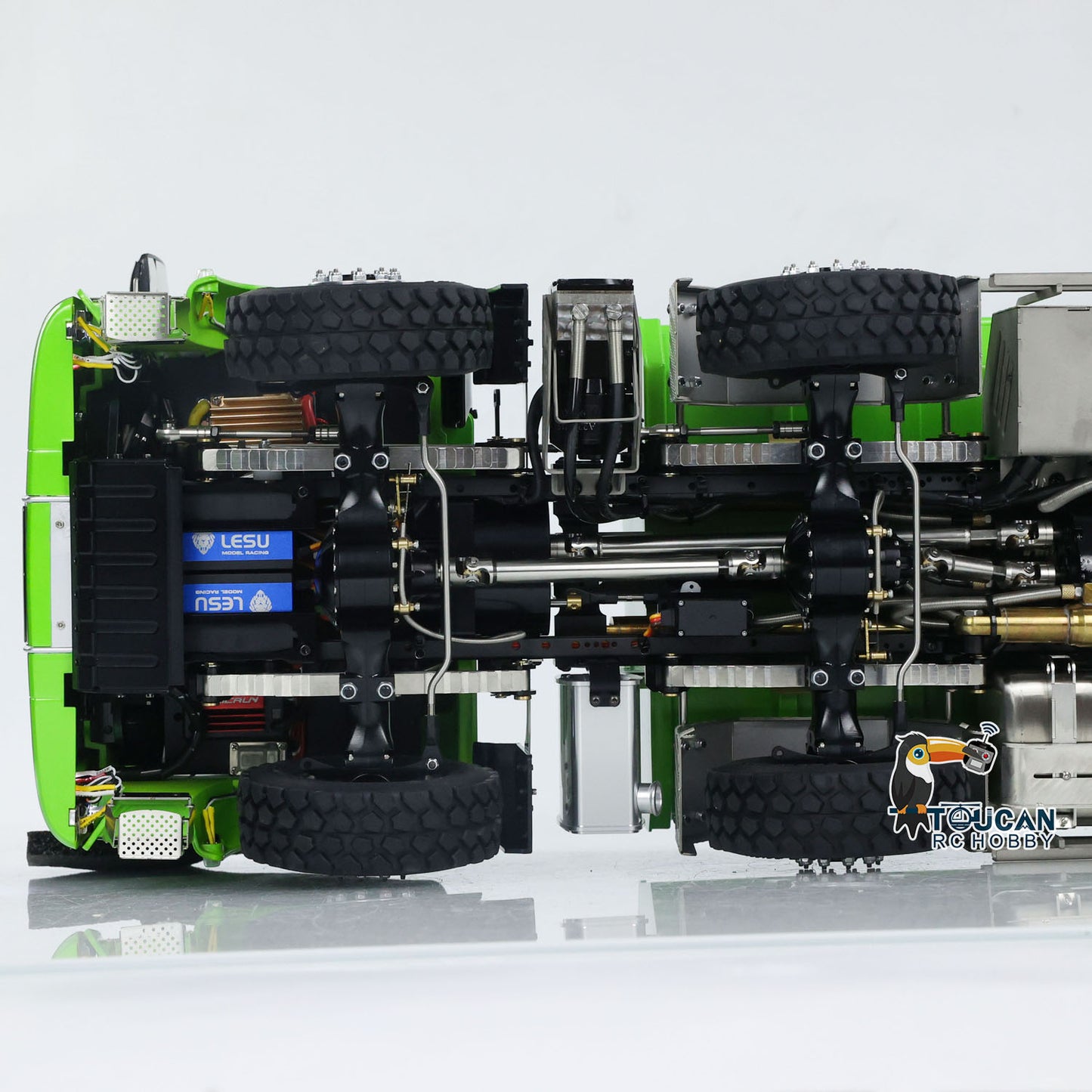 LESU TGS 1/14 RC Hydraulic Roll On Off Dump Truck 8x8 Metal Chassis Dumper Differential Lock EDS Axles 2Speed Gearbox Model Car
