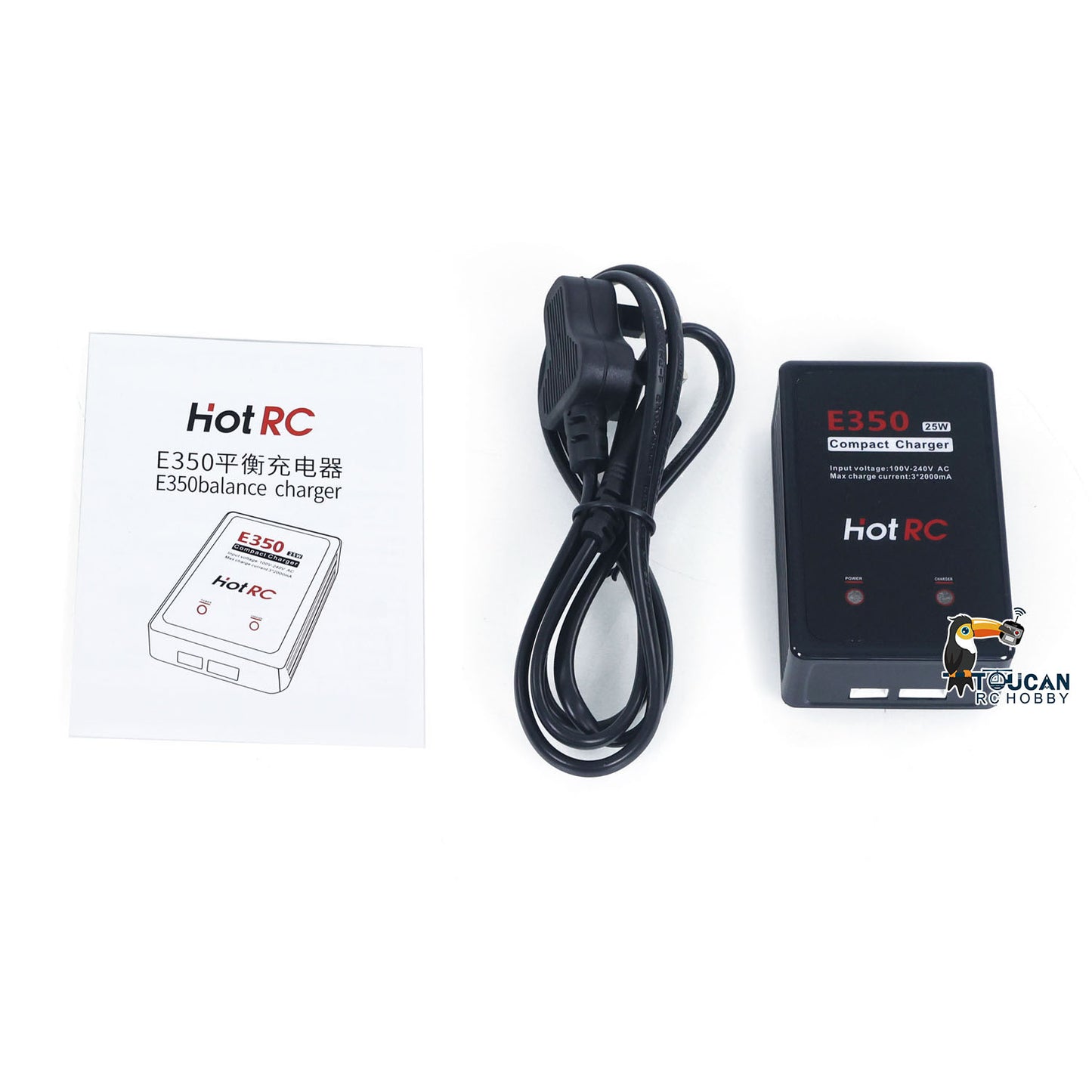 E350 7.4V 11.1V Li-po Battery Balance Fast Charger 2s 3s Cells 25W Accessories