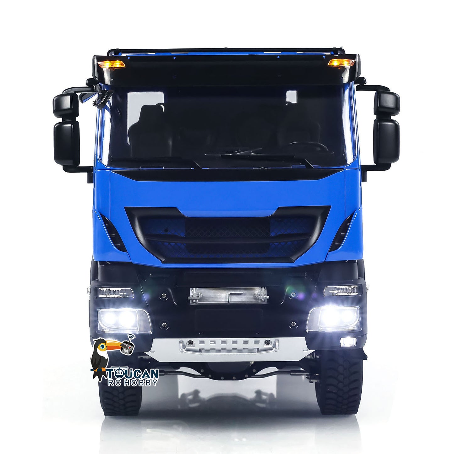 Camion à benne basculante hydraulique RC 1/14 4x4 en métal RC Tipper personnalisé bleu