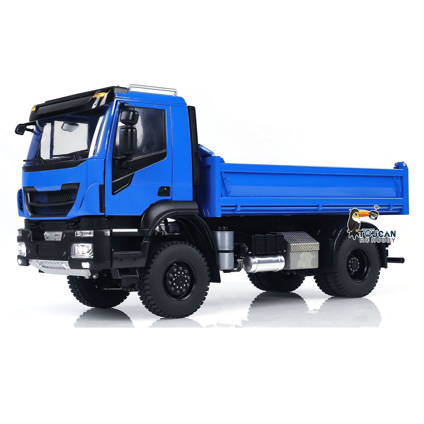 Camion à benne basculante hydraulique RC 1/14 4x4 en métal RC Tipper personnalisé bleu