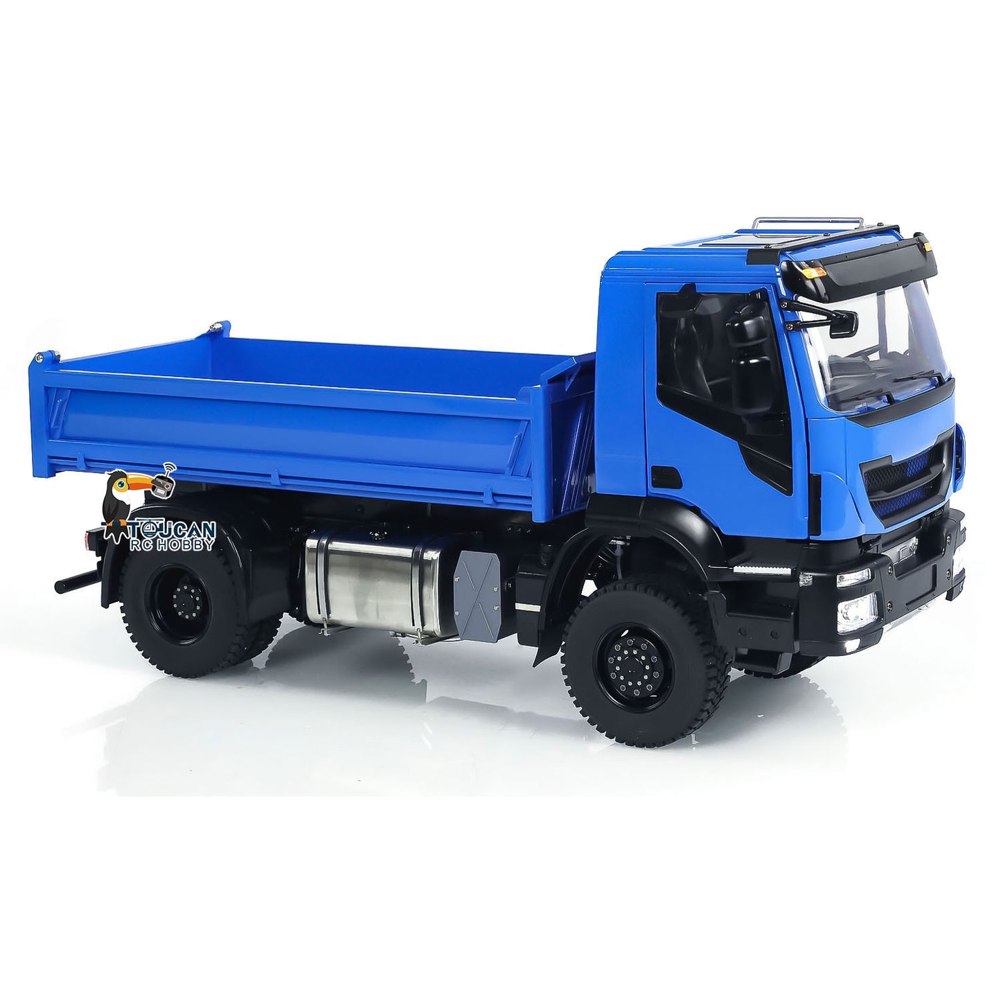 Camion à benne basculante hydraulique RC 1/14 4x4 en métal RC Tipper personnalisé bleu