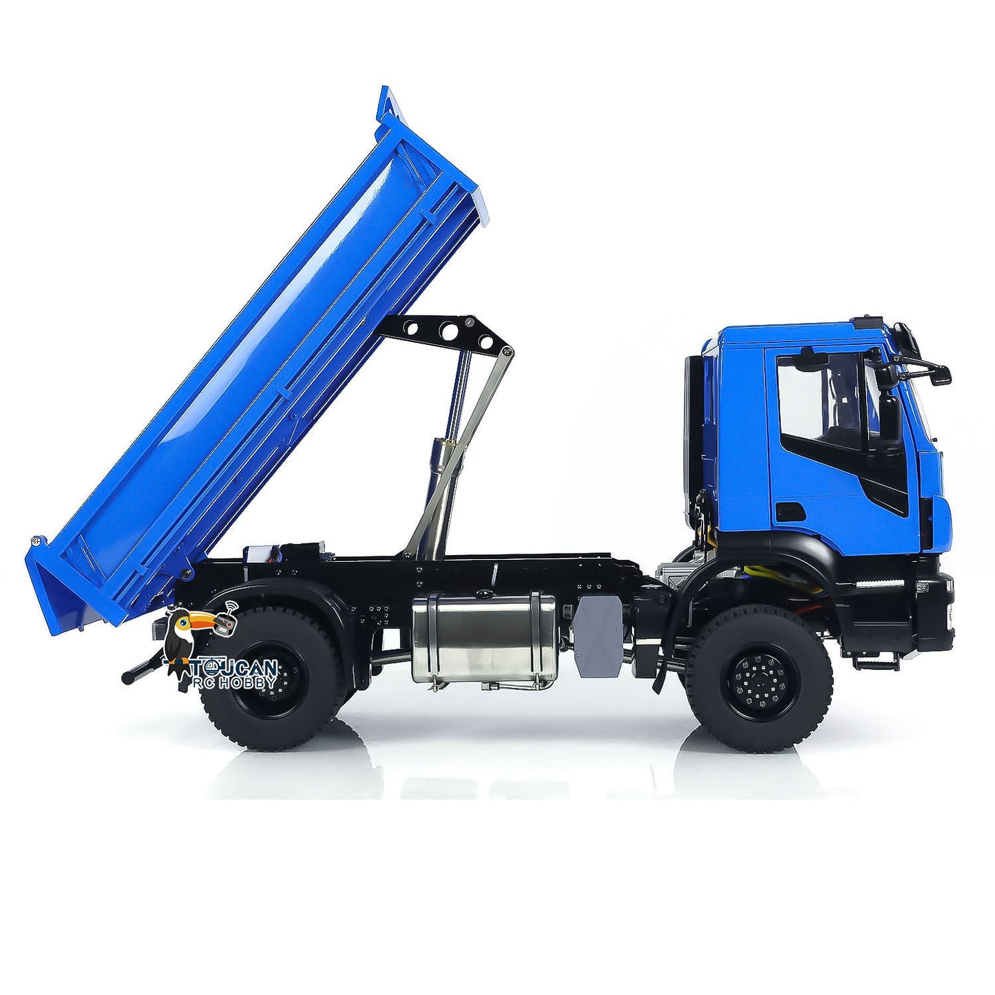 Camion à benne basculante hydraulique RC 1/14 4x4 en métal RC Tipper personnalisé bleu
