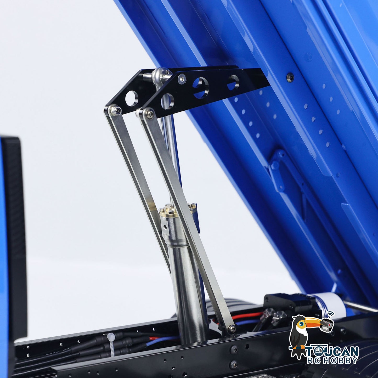 Camion à benne basculante hydraulique RC 1/14 4x4 en métal RC Tipper personnalisé bleu