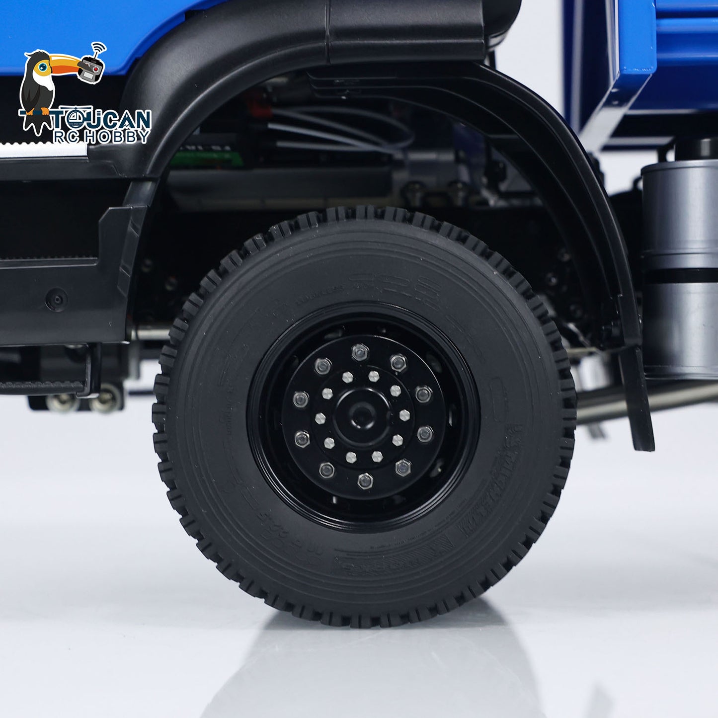 Camion à benne basculante hydraulique RC 1/14 4x4 en métal RC Tipper personnalisé bleu