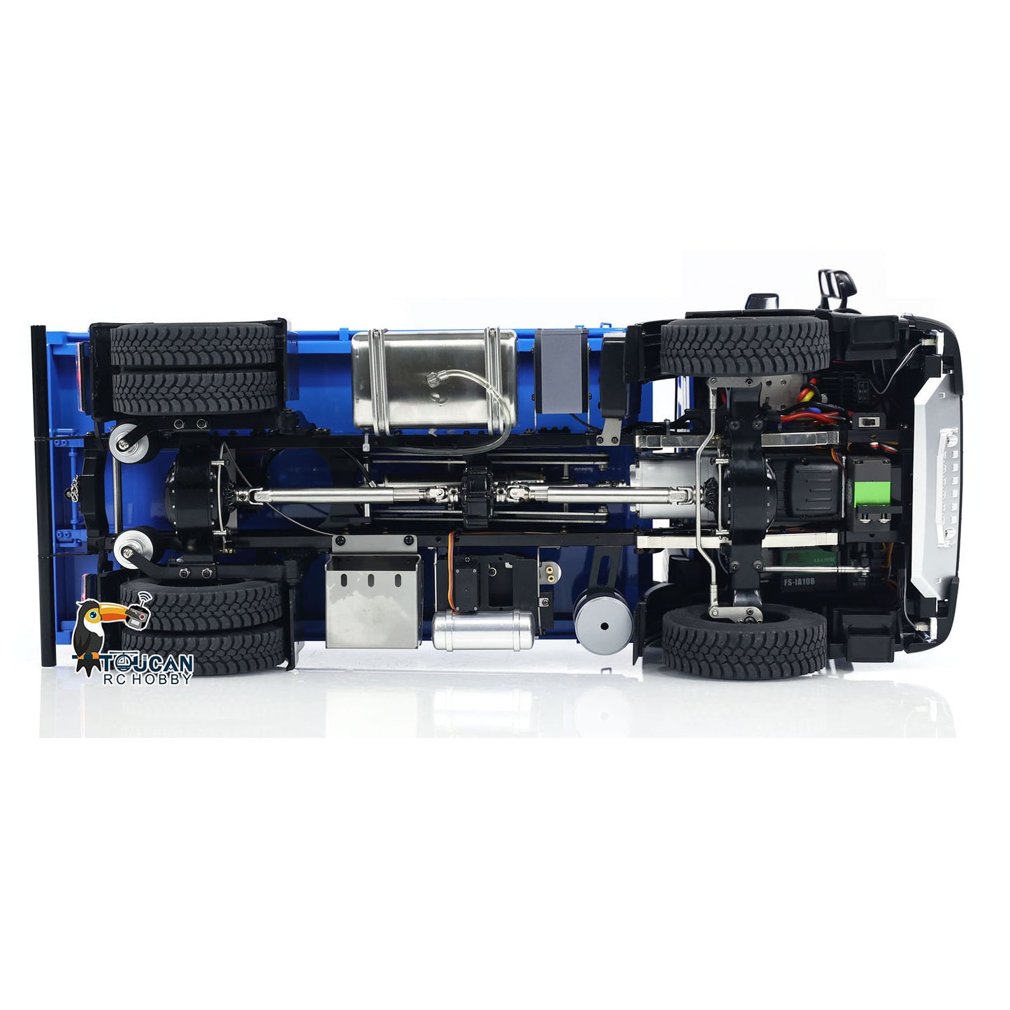 Camion à benne basculante hydraulique RC 1/14 4x4 en métal RC Tipper personnalisé bleu