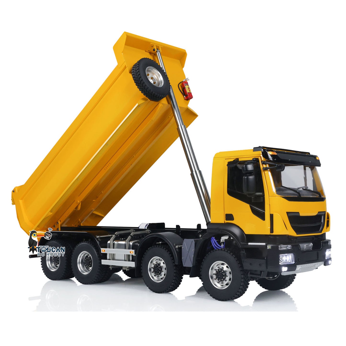 Camion à benne basculante hydraulique RC en métal 1:14 8x8