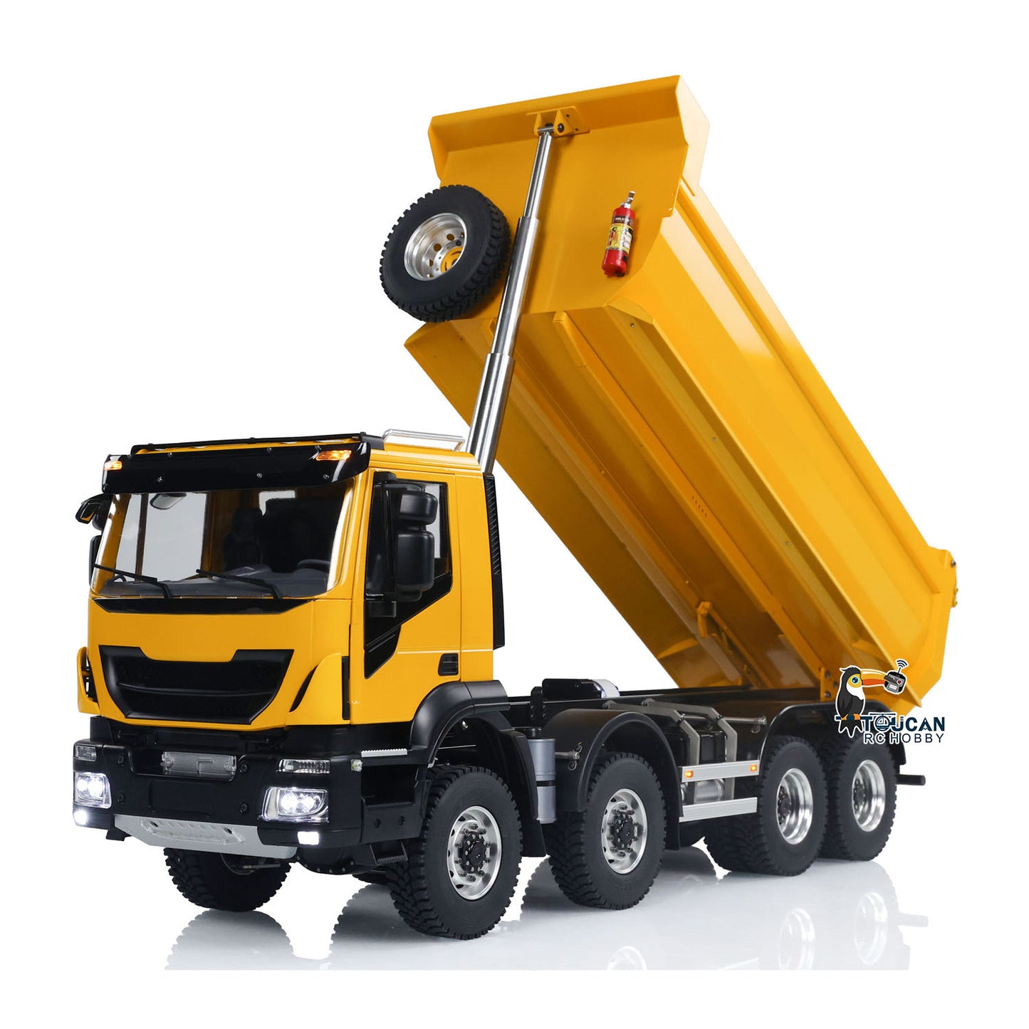 Camion à benne basculante hydraulique RC en métal 1:14 8x8