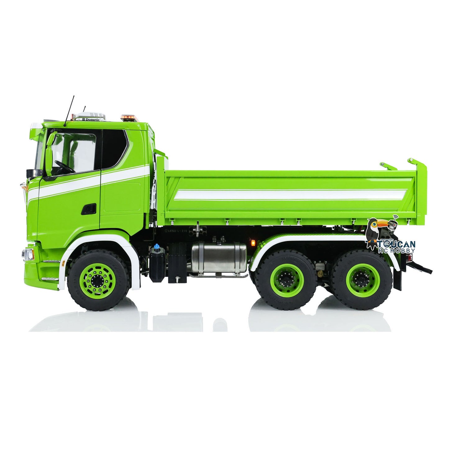 LESU 770S 1/14 6x6 RC Camion à benne basculante hydraulique à 3 voies Modèle de benne basculante télécommandé Lumière Son Fumée