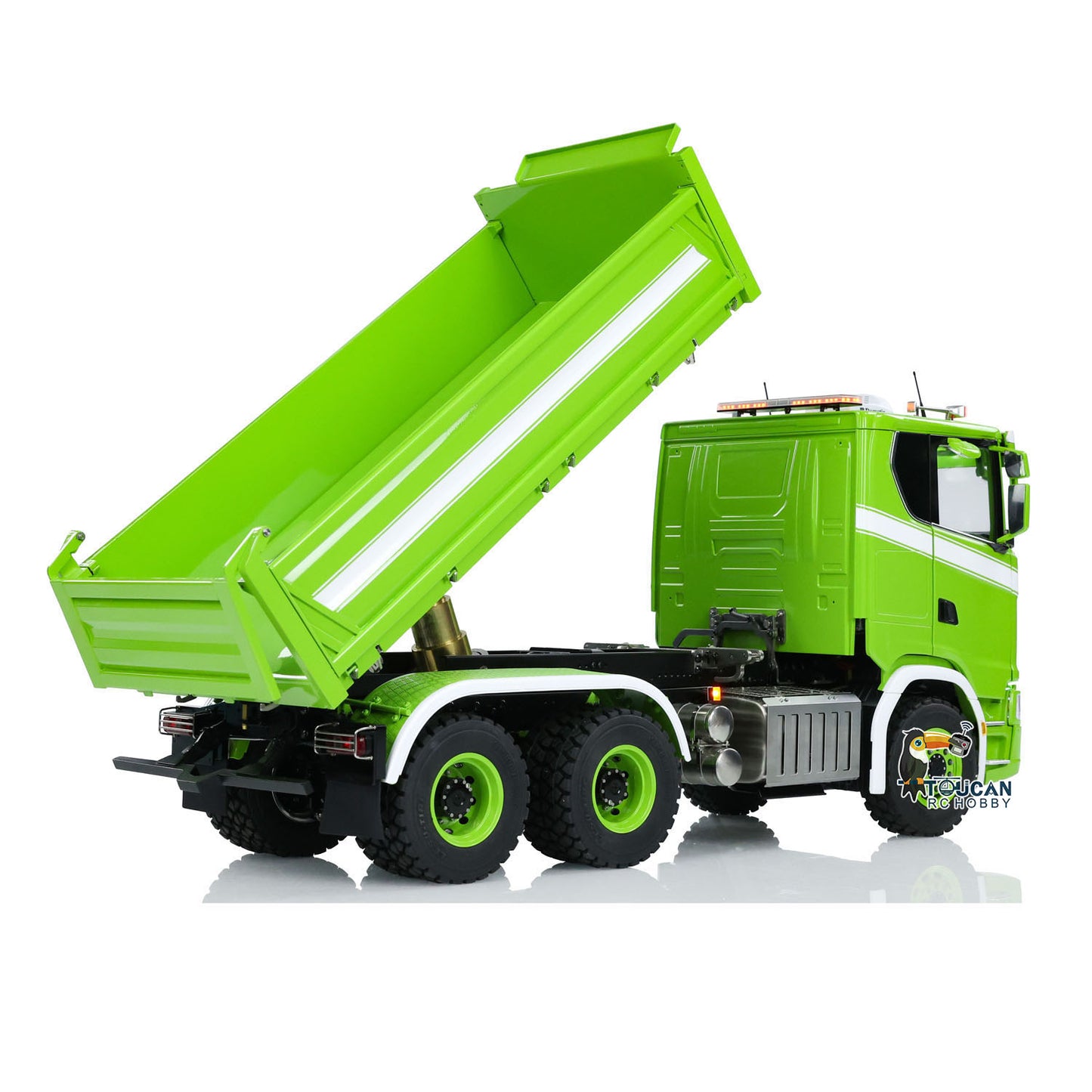 LESU 770S 1/14 6x6 RC Camion à benne basculante hydraulique à 3 voies Modèle de benne basculante télécommandé Lumière Son Fumée