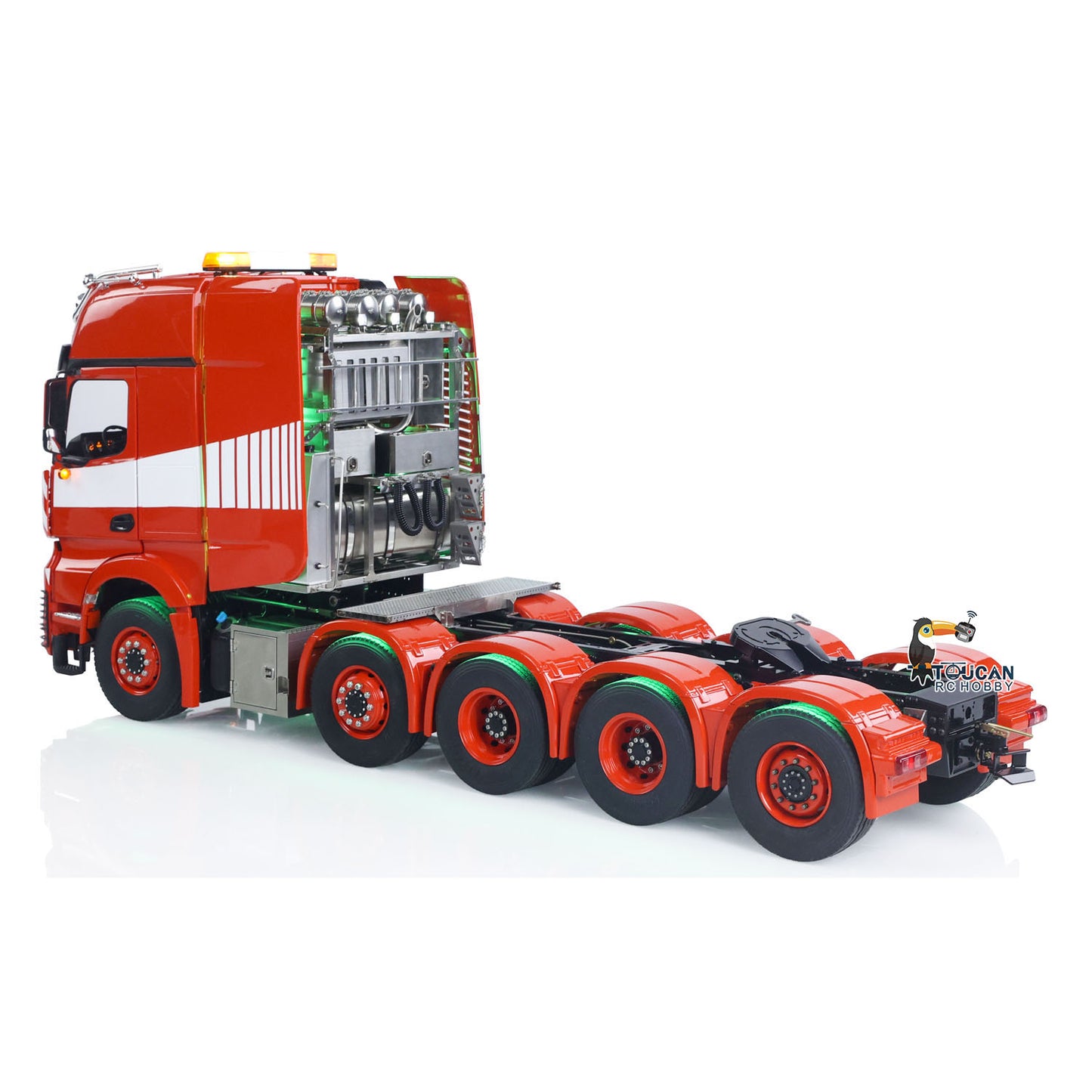 TOUCAN 10X8 Metal Chassis 3363 1/14 RC Tractor Truck RTR Lorry Car Smoke Sound 2Speed Gearbox ST8 Battery Rotating Light