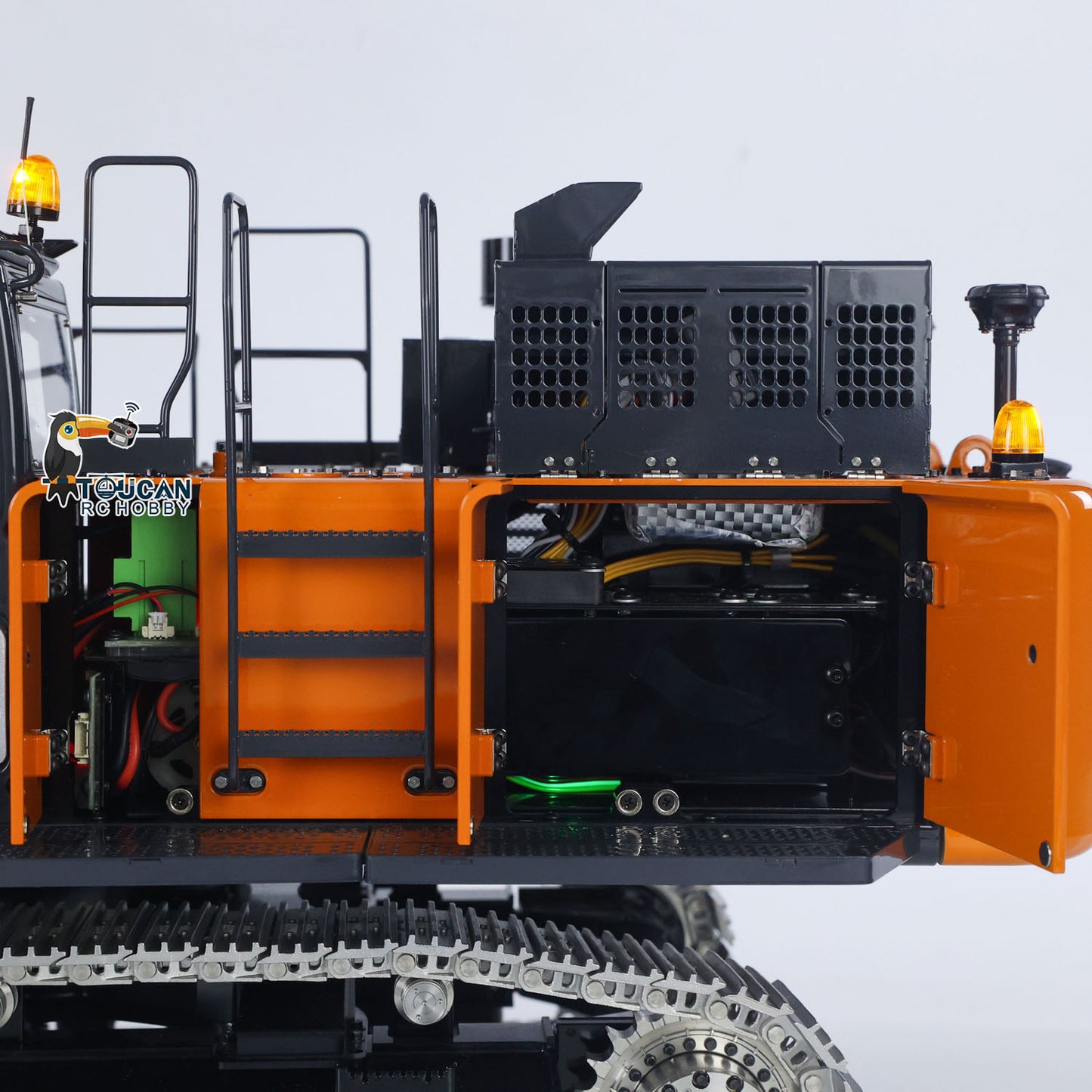 90% Metal LESU 1/14 RC Hydraulic Excavator Aoue ZX490 RTR 2Arms Heavy Digger Model PL18EV Lite Light Sound Smoke