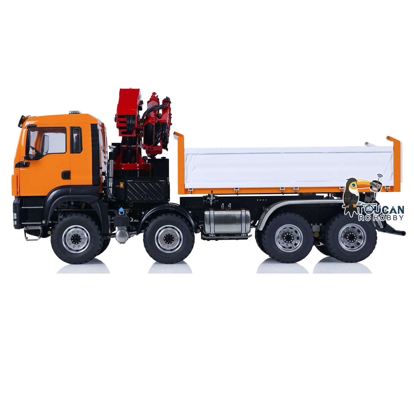 LESU 1/14 Métal MAN 8X8 RTR RC Camion à benne basculante hydraulique assemblé peint avec grue Z0063