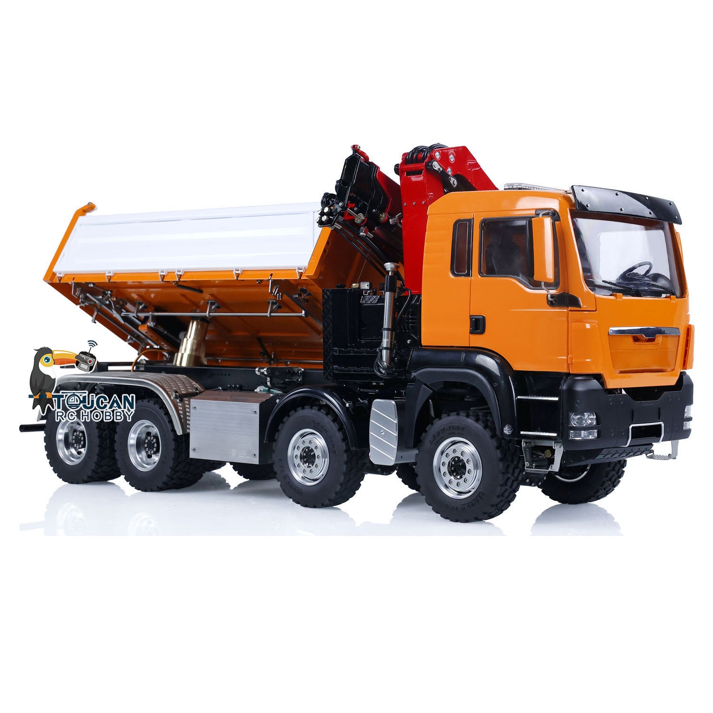 LESU 1/14 Métal MAN 8X8 RTR RC Camion à benne basculante hydraulique assemblé peint avec grue Z0063