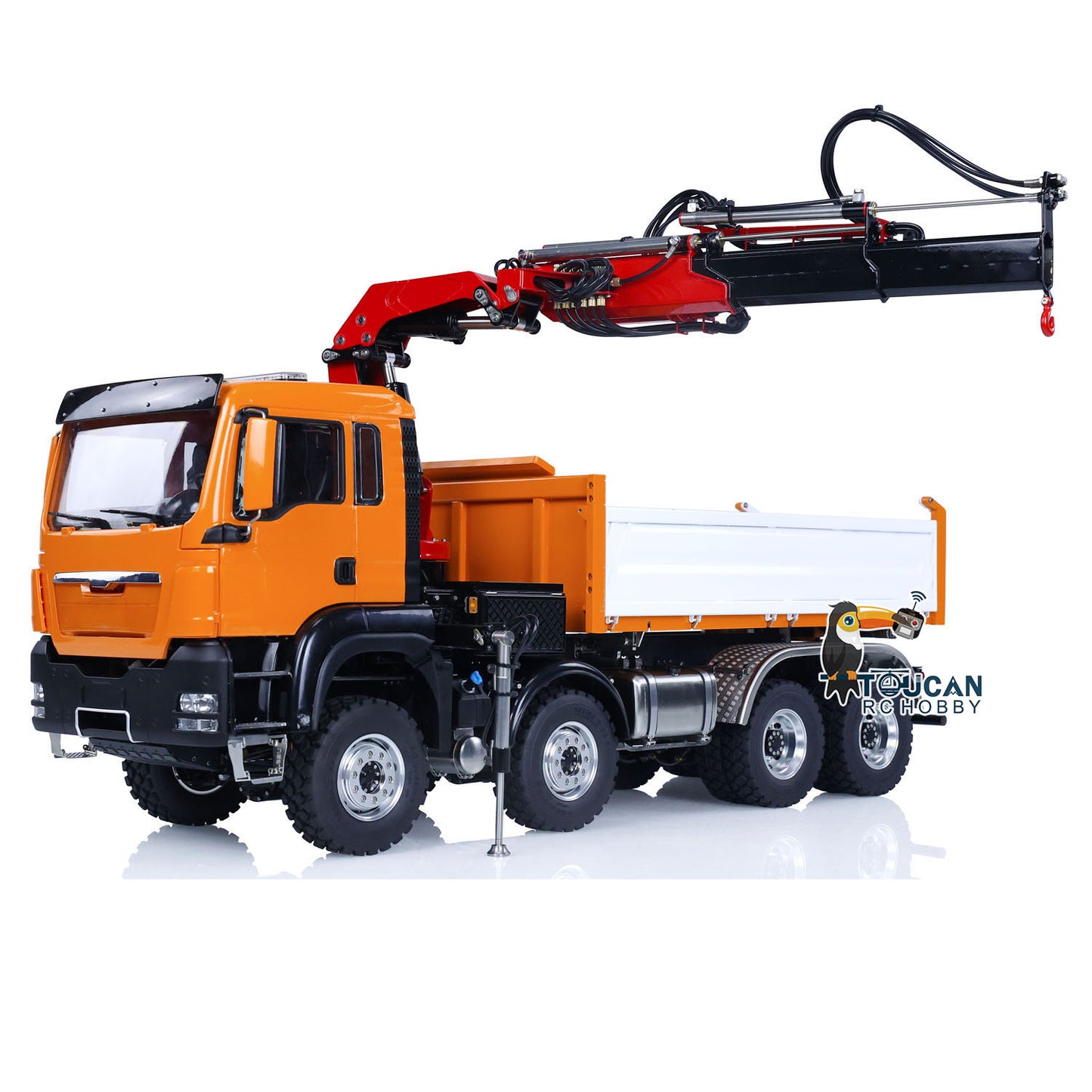 LESU 1/14 Métal MAN 8X8 RTR RC Camion à benne basculante hydraulique assemblé peint avec grue Z0063