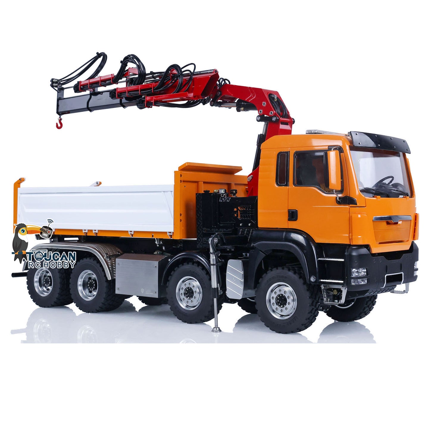 LESU 1/14 Métal MAN 8X8 RTR RC Camion à benne basculante hydraulique assemblé peint avec grue Z0063