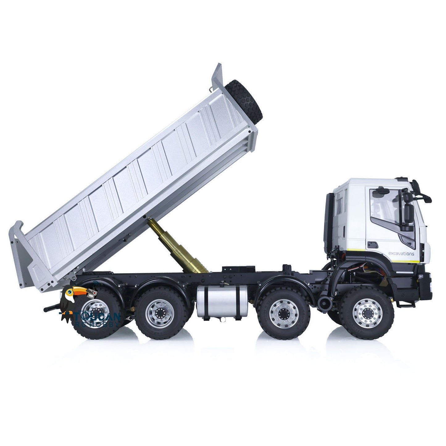 LESU 1/14 AOUE Metall Lackiert Montiert PNP 8x8 RC Hydraulische Dumper Lkw 20130218