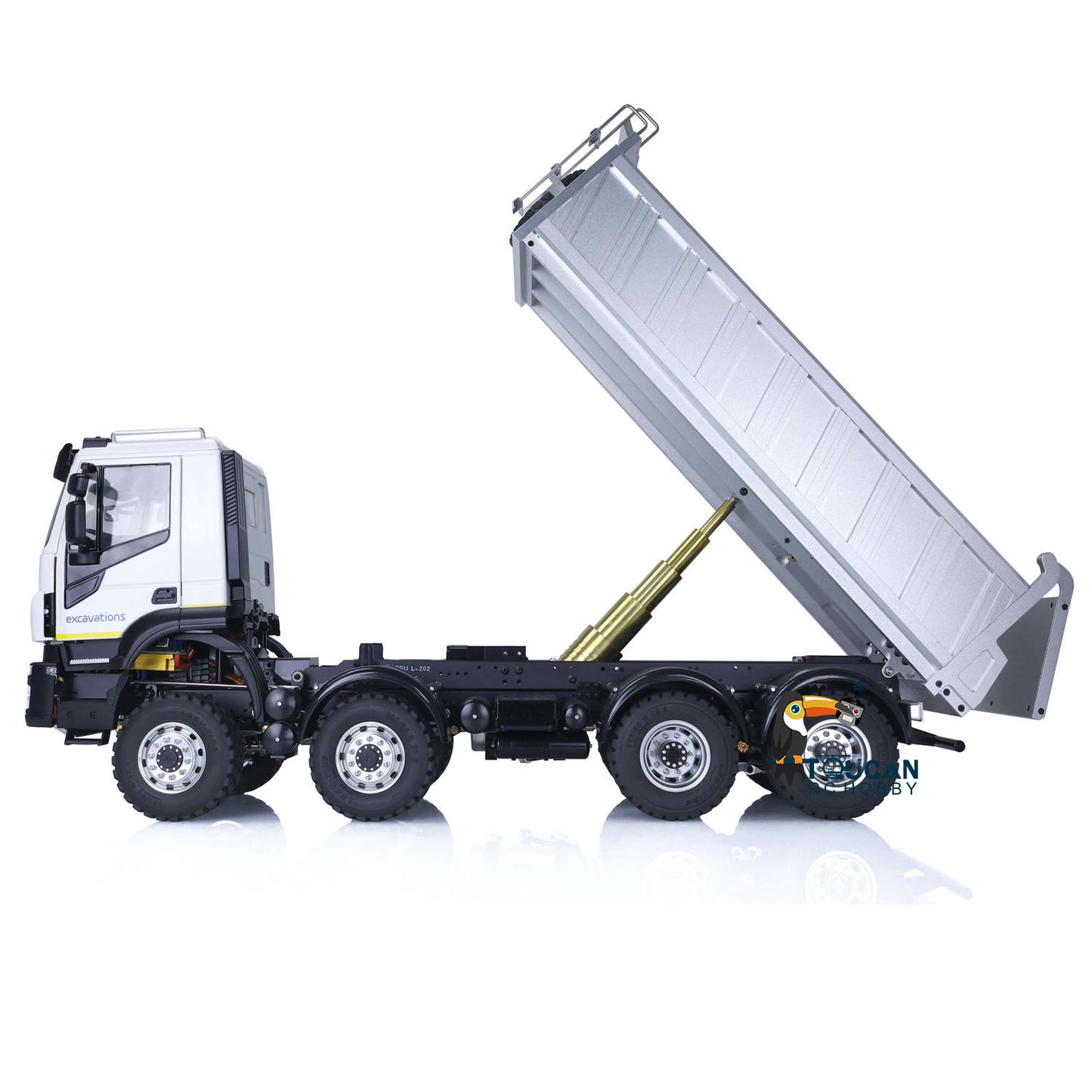 LESU 1/14 AOUE Metall Lackiert Montiert PNP 8x8 RC Hydraulische Dumper Lkw 20130218