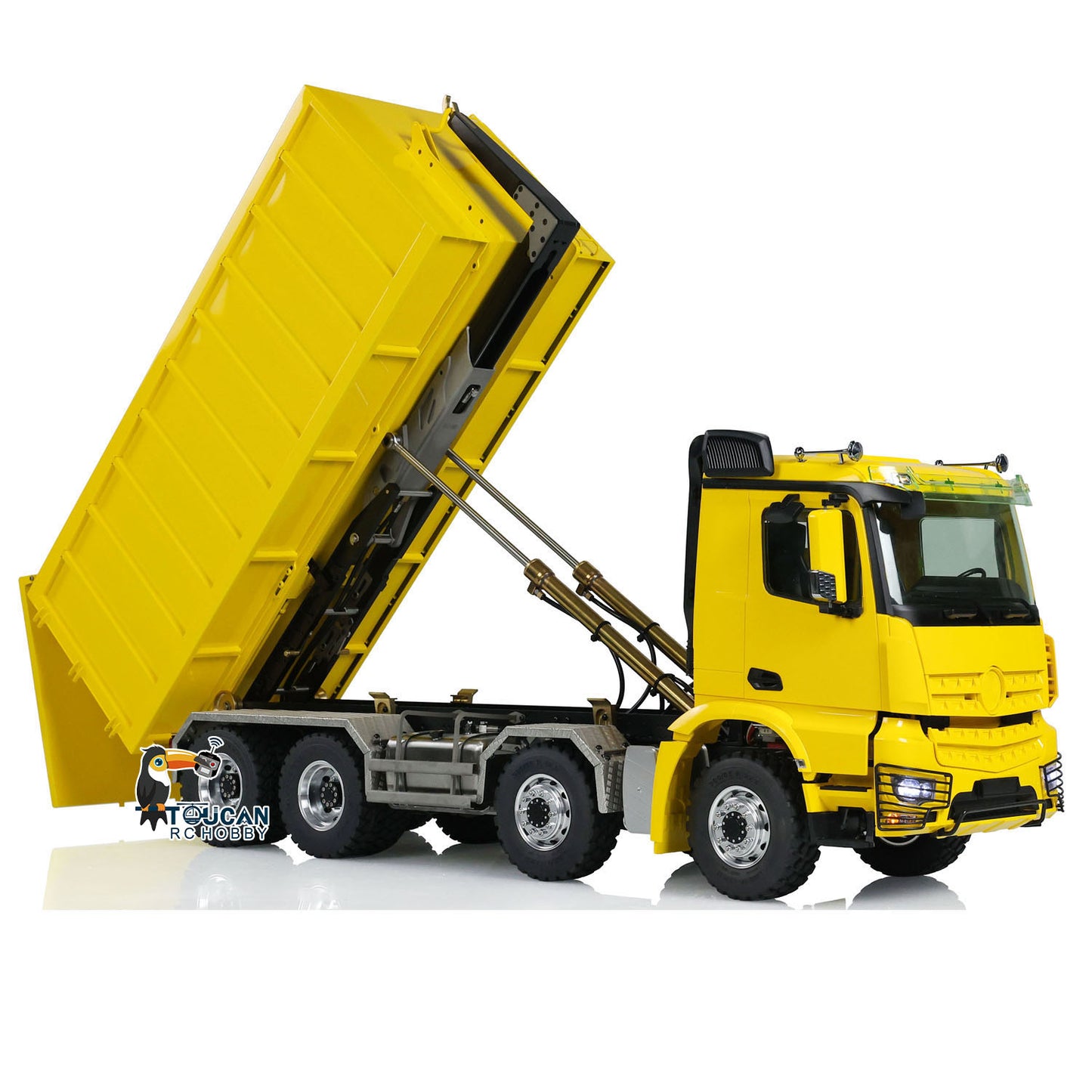 8x8 LESU 1/14 Hydraulic RC Dump Truck Roll On/Off Waste Bin Tipper