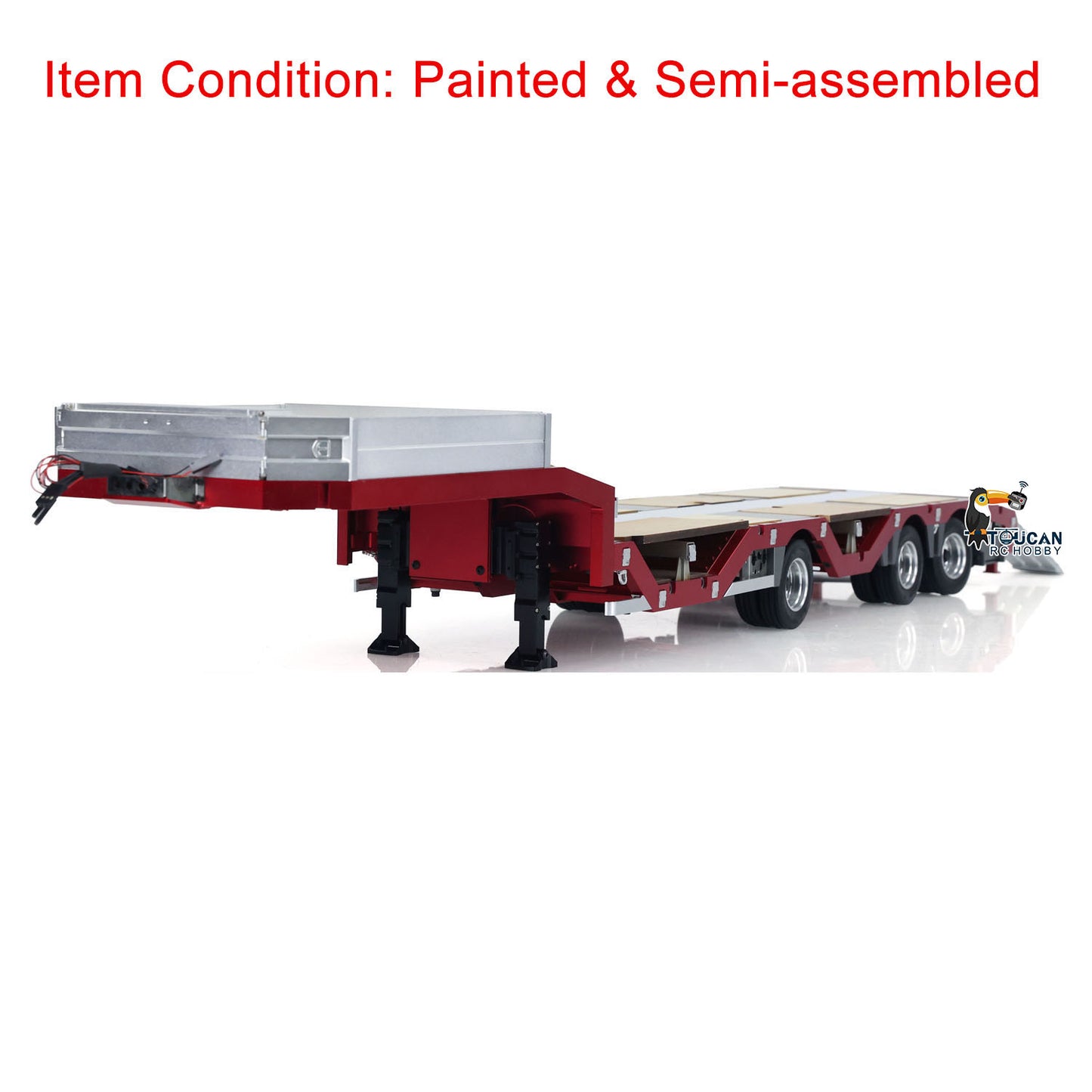 1/14 3 Axles Metal Trailer Extendible Trailers for RC Tractor Truck Car Models