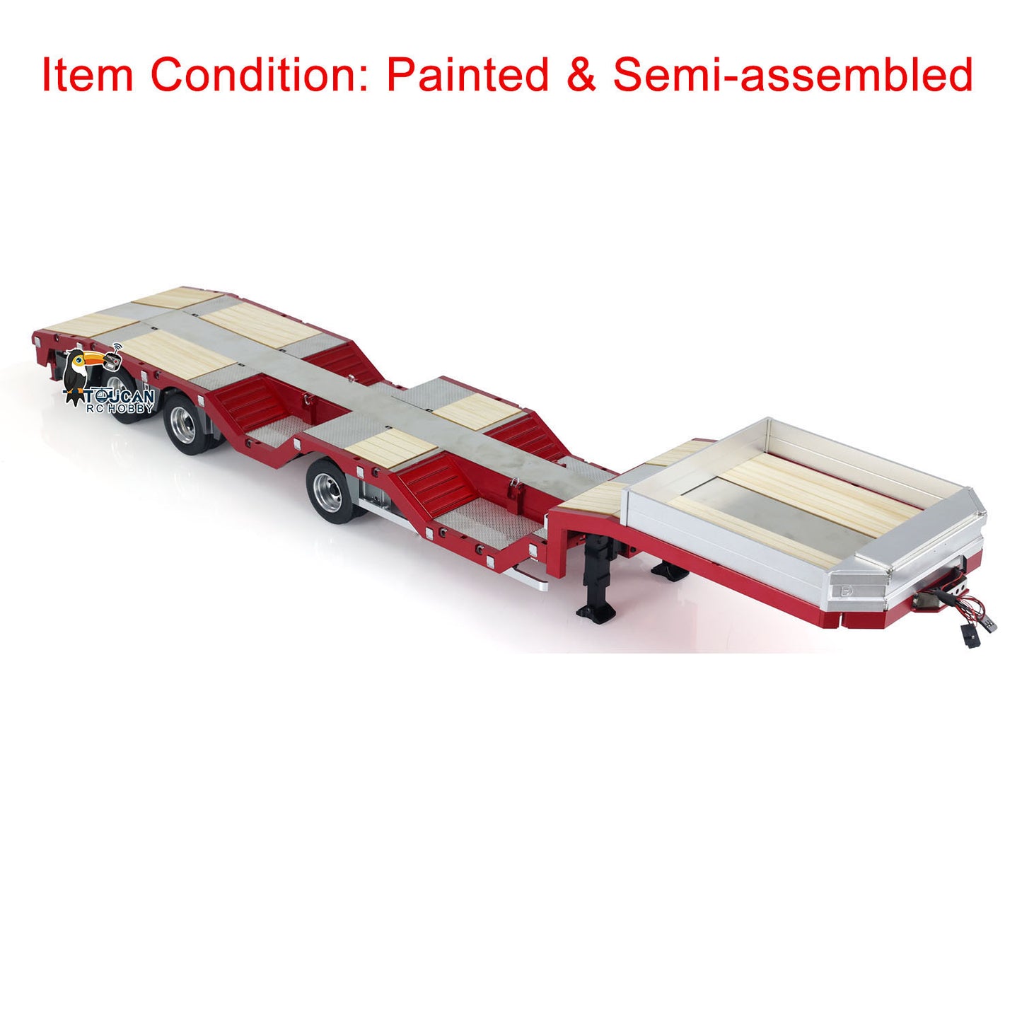 1/14 3 Axles Metal Trailer Extendible Trailers for RC Tractor Truck Car Models