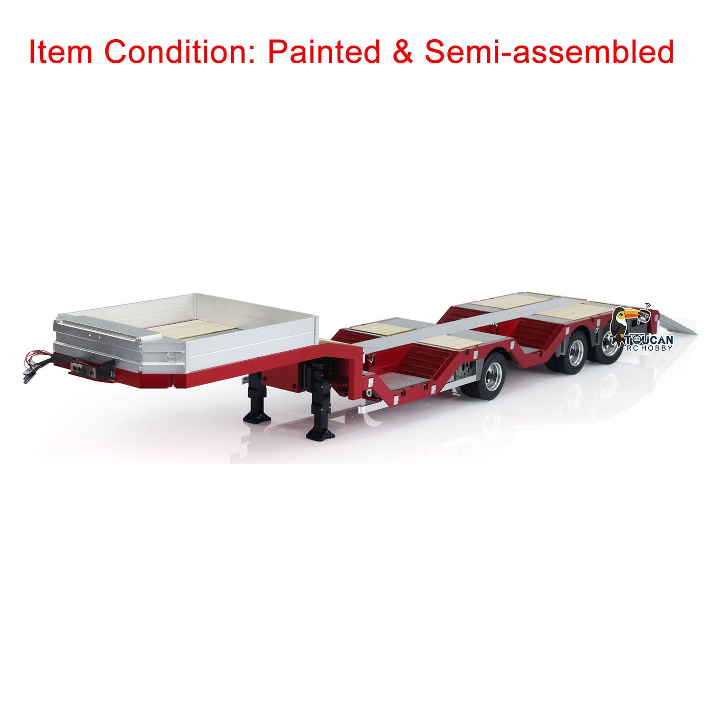 1/14 3 Axles Metal Trailer Extendible Trailers for RC Tractor Truck Car Models