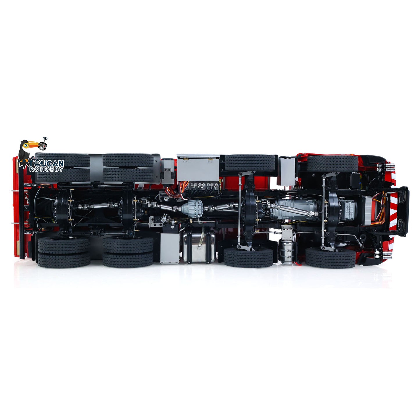 8X8 1/14 Remote Control Hydraulic Roll On Off Dumper 5 Valves RC Full Tipper 3Speed Transmission Light System Sound No Battery