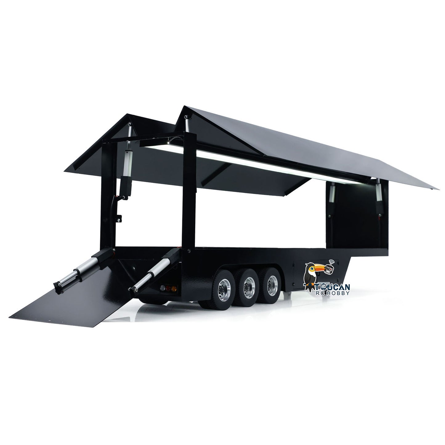 Véhicules de scène mobiles télécommandés 1:14 RC Camion remorque Roadshow avec lumières