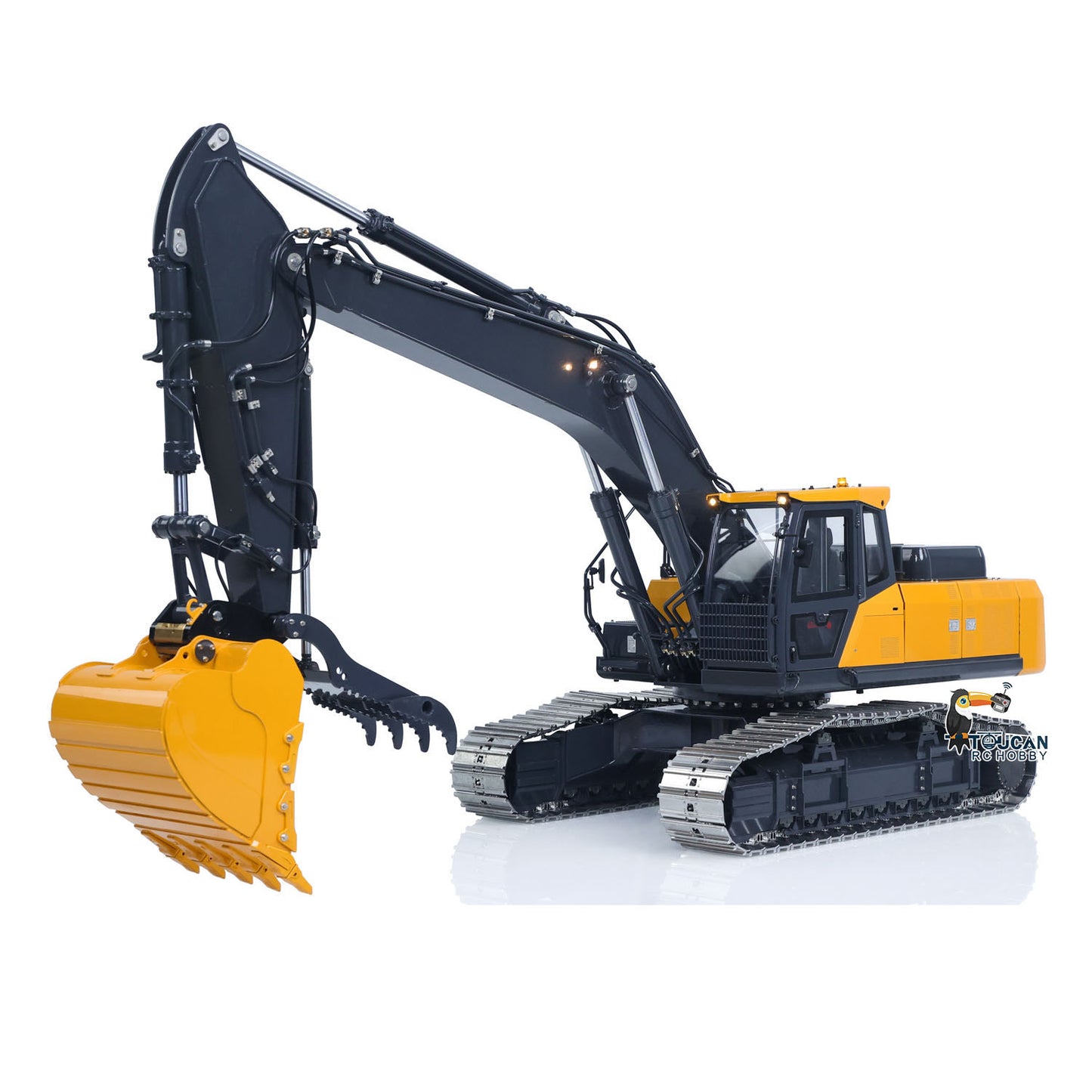 Super Frog 3 Pumps E400 Pro 6CH Valve Thumb Type 1/14 RC Hydraulic Excavator Metal Digger Frsky X14 Radio Sound