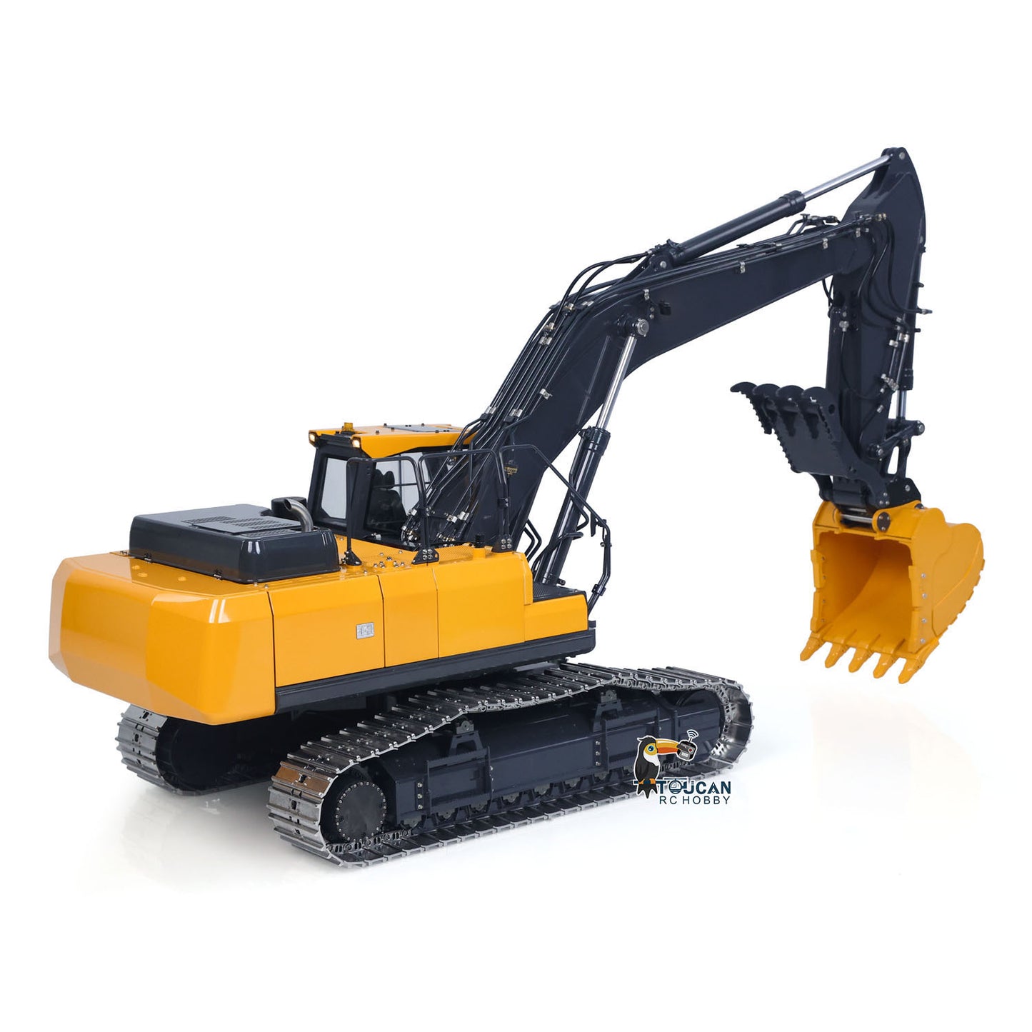 Super Frog 3 Pumps E400 Pro 6CH Valve Thumb Type 1/14 RC Hydraulic Excavator Metal Digger Frsky X14 Radio Sound