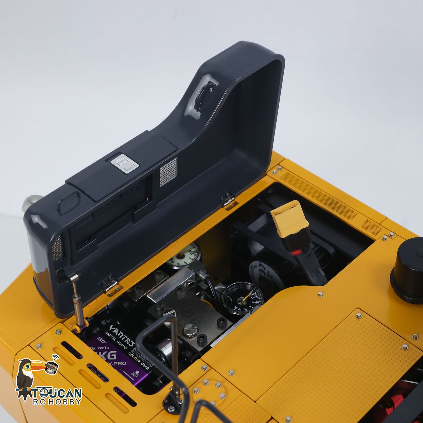 Super Frog 3 Pumps E400 Pro 6CH Valve Thumb Type 1/14 RC Hydraulic Excavator Metal Digger Frsky X14 Radio Sound