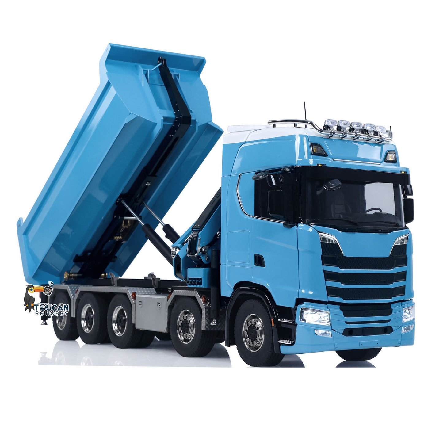 10x10 Metal Chassis 770S 1/14 RC Hydraulic Dump Truck Crane Full Tipper Machine