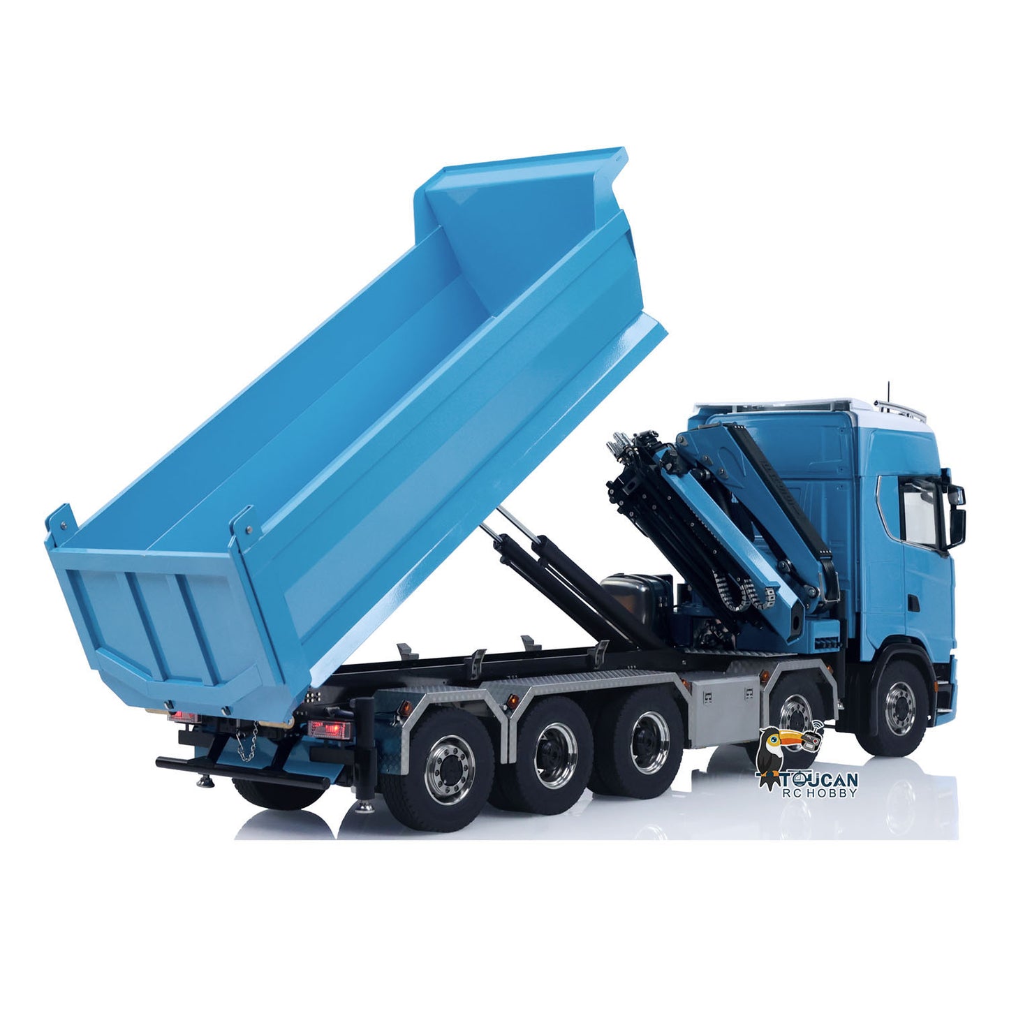 10x10 Metal Chassis 770S 1/14 RC Hydraulic Dump Truck Crane Full Tipper Machine