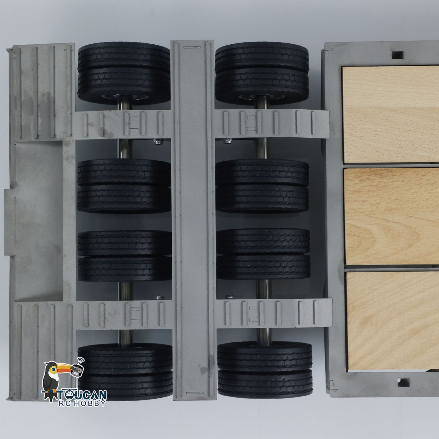 LESU 872MM Metal Wood 4Axles Trailer for 1/14 RC TAMIYA Tractor Truck DIY Model