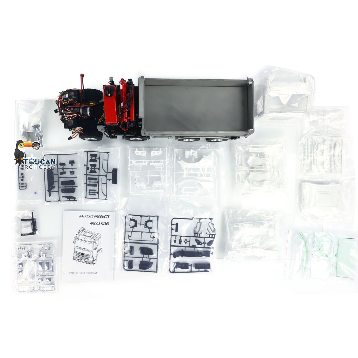 LESU 3348 8X8 RC Camion à benne basculante hydraulique 3 voies 1/14 Télécommande Grue Basculante