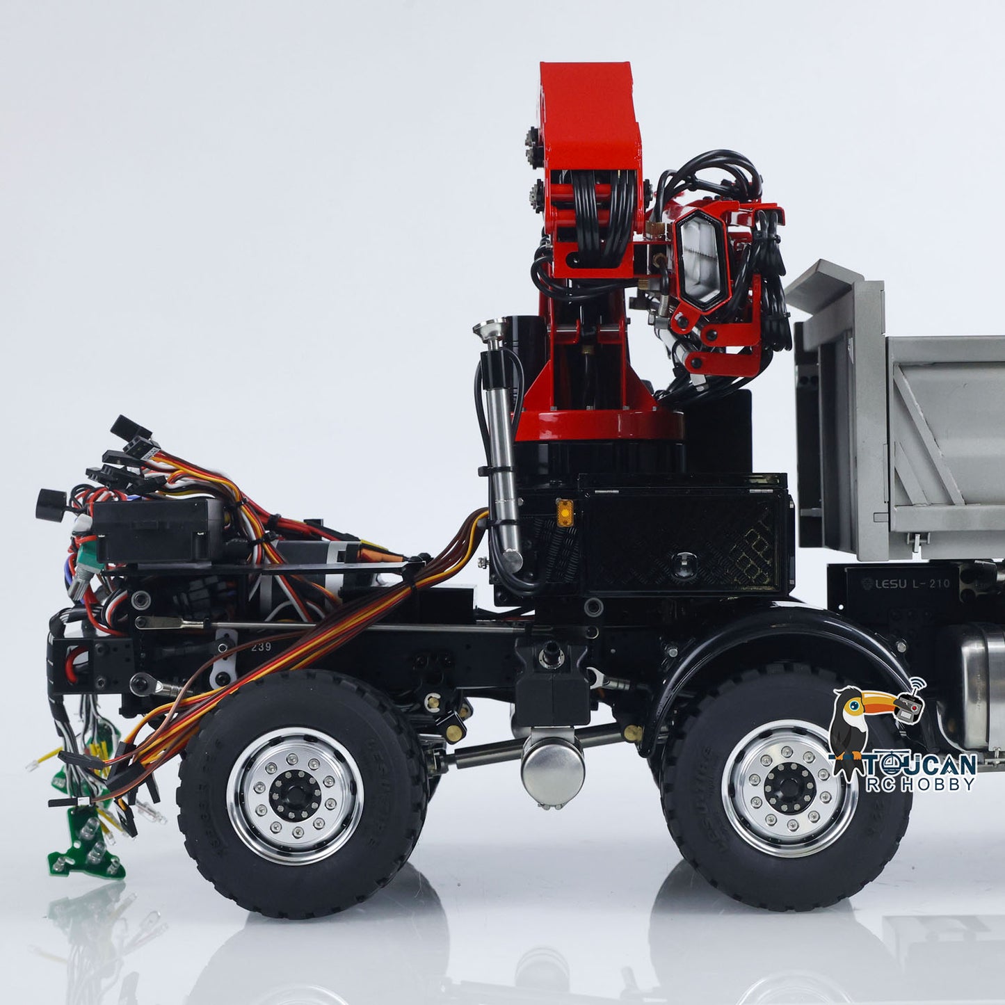 LESU 3348 8X8 RC Camion à benne basculante hydraulique 3 voies 1/14 Télécommande Grue Basculante