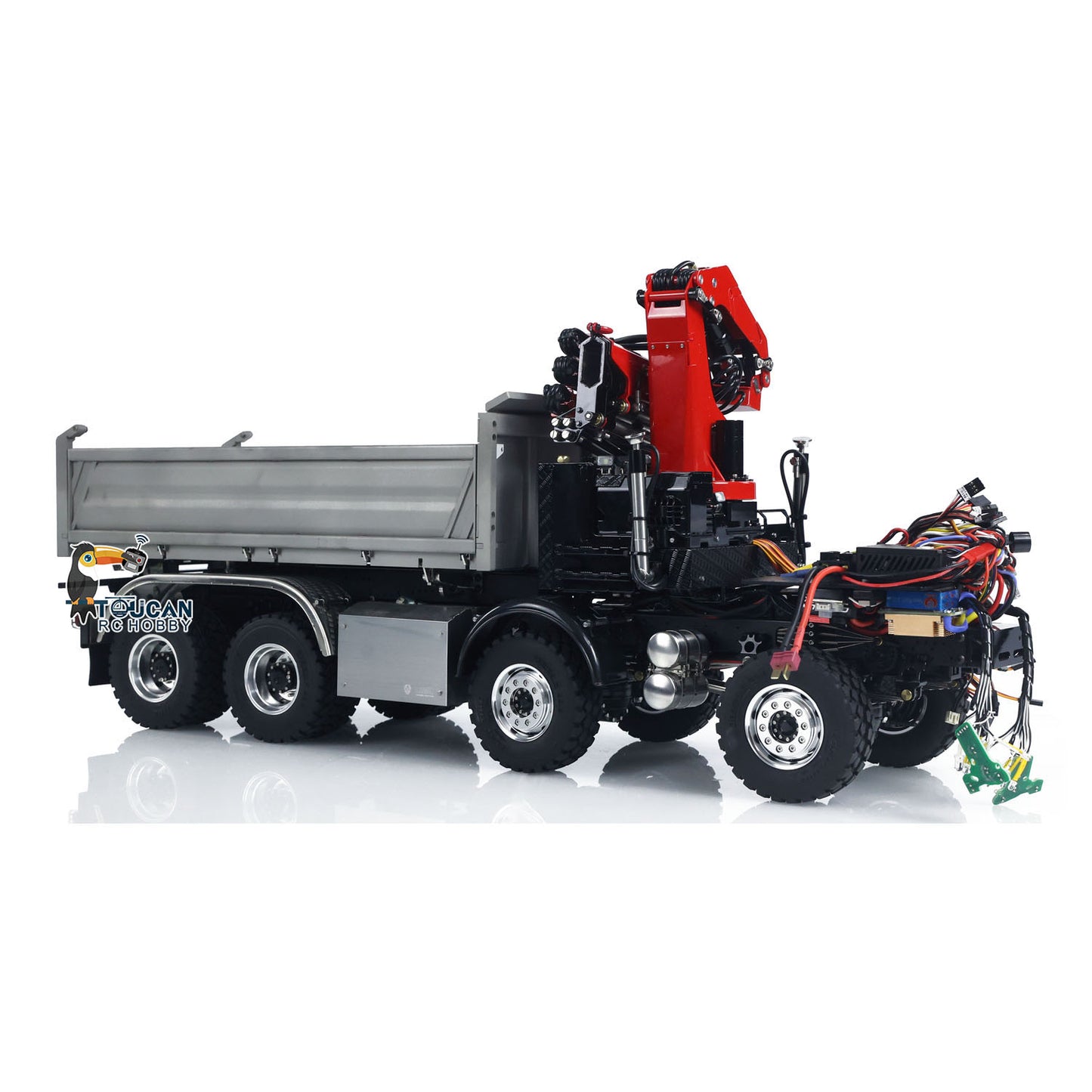 LESU 3348 8X8 RC Camion à benne basculante hydraulique 3 voies 1/14 Télécommande Grue Basculante