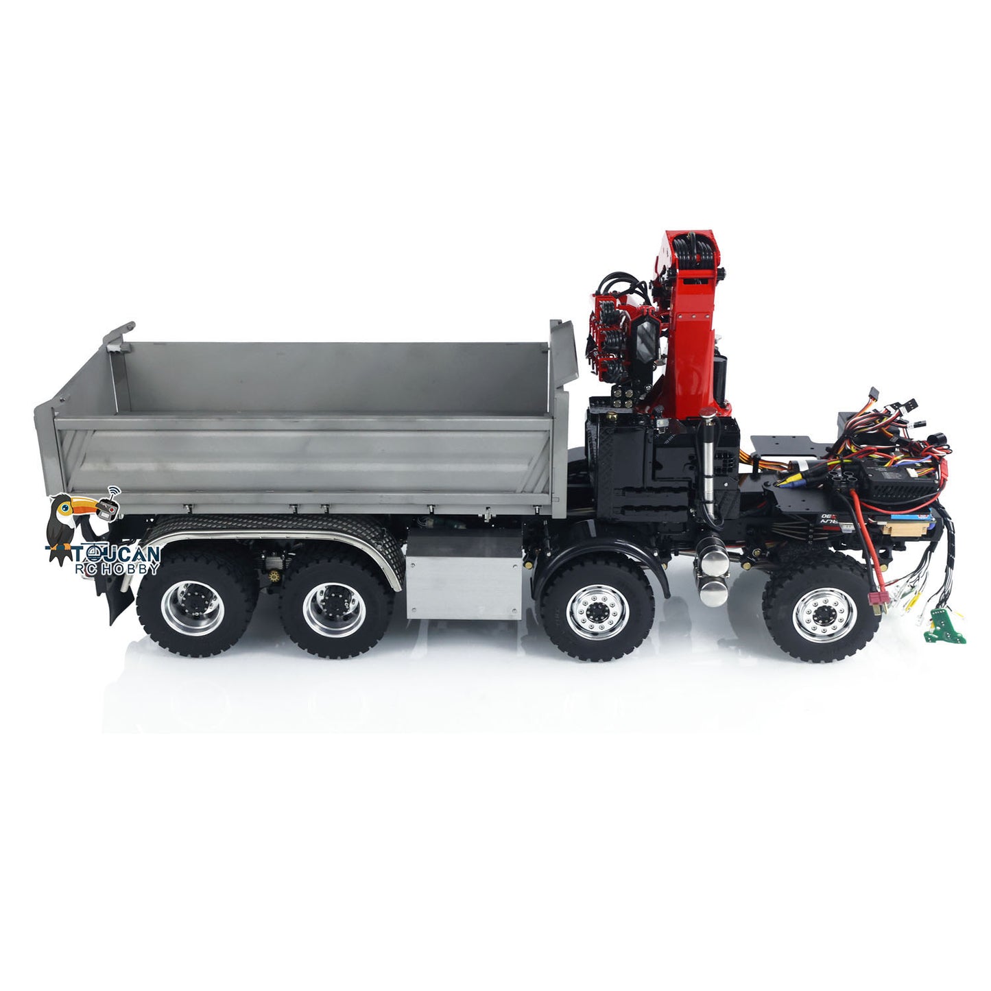 LESU 3348 8X8 RC Camion à benne basculante hydraulique 3 voies 1/14 Télécommande Grue Basculante