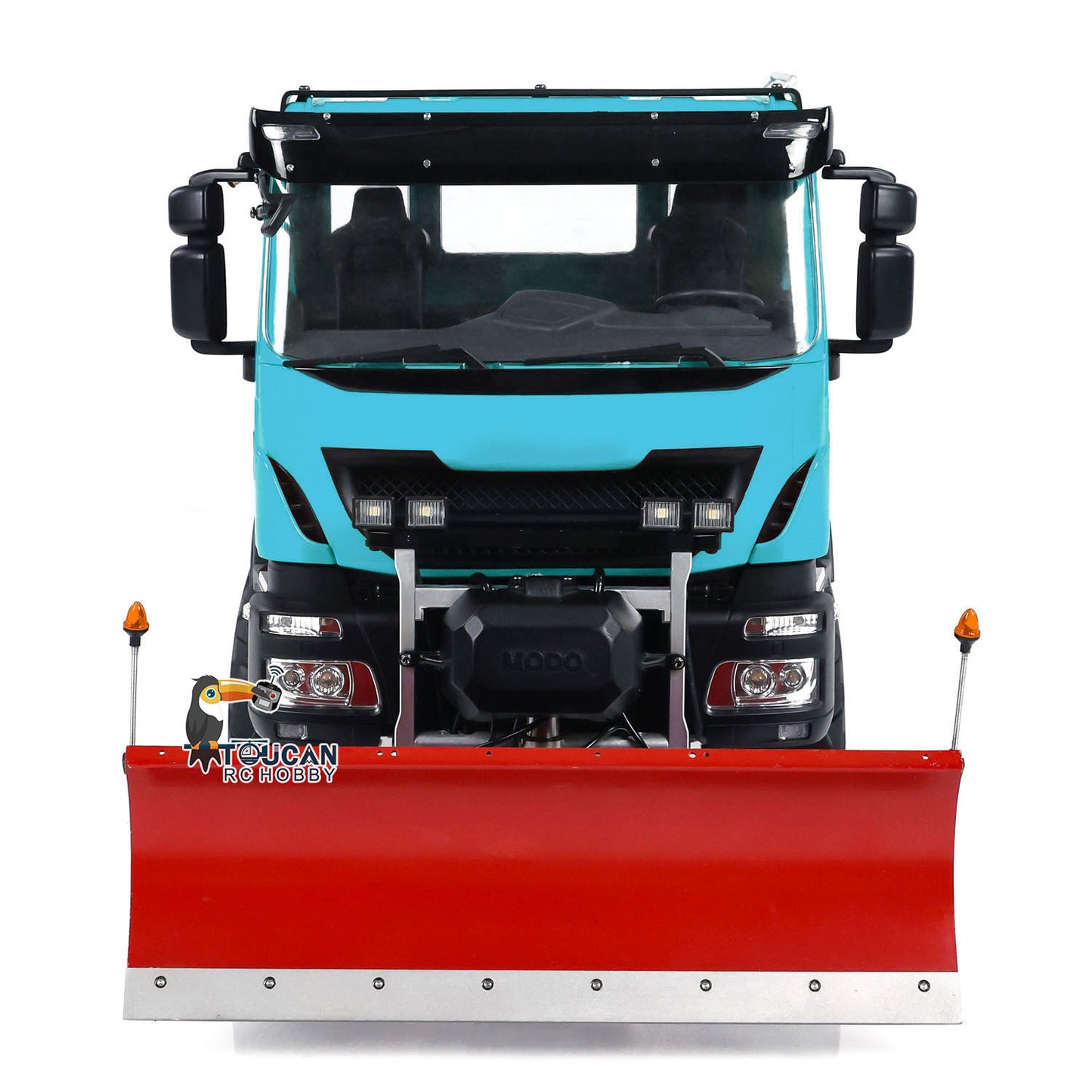 Camion à benne basculante hydraulique télécommandé 4x4 à l'échelle 1:14 avec lame à neige