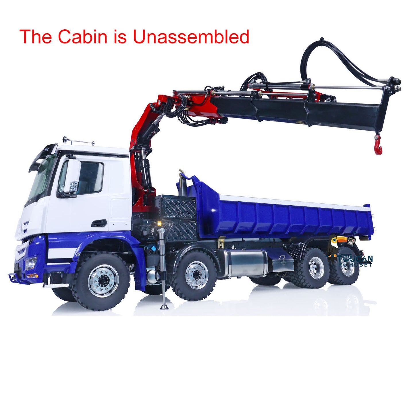 IN STOCK LESU 1/14 8x8 RC Metal Hydraulic Truck Dumper Tipper With Crane Z0017