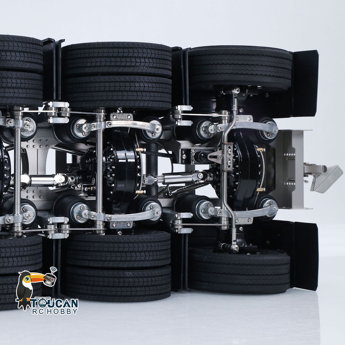10x10 Metal Chassis for 1/14 RC Tractor Truck R620 770S Remote Control Lorry Car Differential Lock Rear Axle Steering