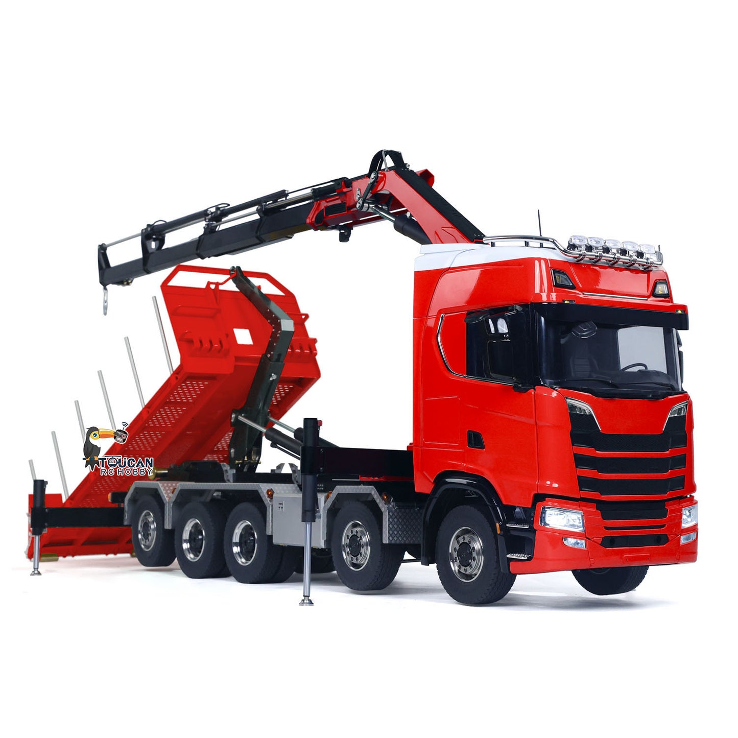 770S 1/14 RC Flatbed Timber 10x10 Metal Hydraulic Crane Radio Control Dump Truck