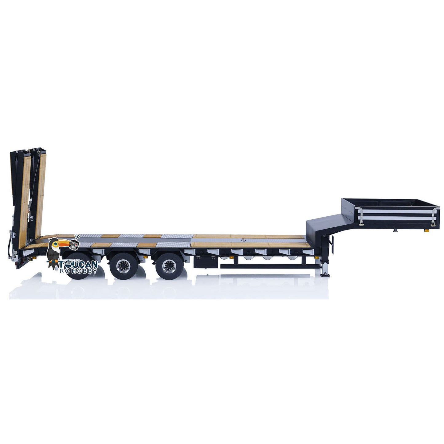 1/14 LESU Metal Trailer Model Kit W/Hydraulic Lifting Tail Board Reversing Valve ESC Motor For Remote Control Tractor Truck