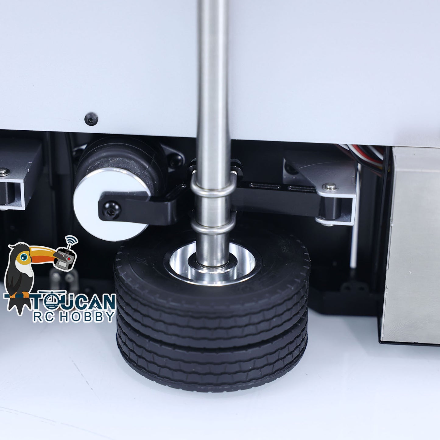 1/14 LESU Metal Trailer Model Kit W/Hydraulic Lifting Tail Board Reversing Valve ESC Motor For Remote Control Tractor Truck