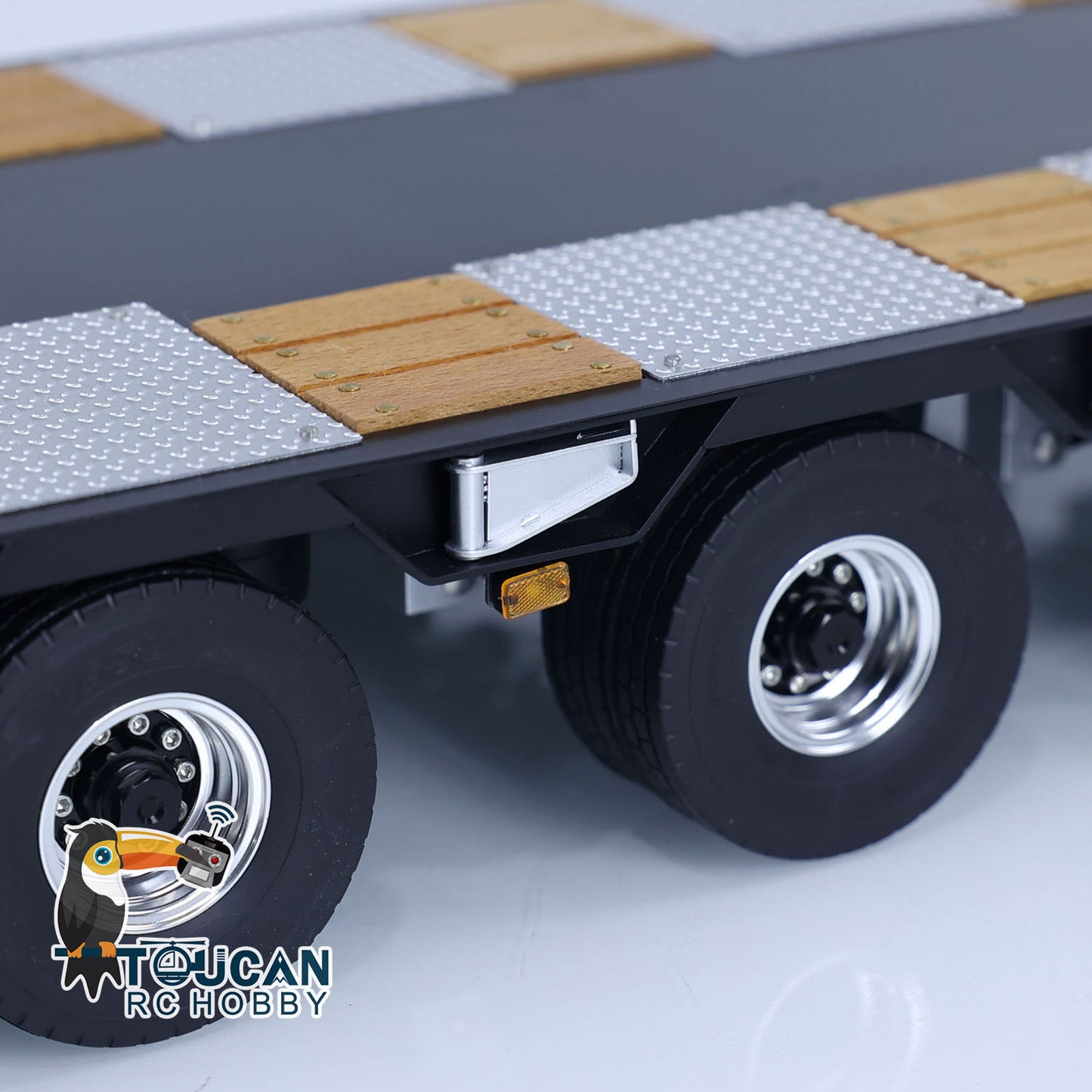 1/14 LESU Metal Trailer Model Kit W/Hydraulic Lifting Tail Board Reversing Valve ESC Motor For Remote Control Tractor Truck