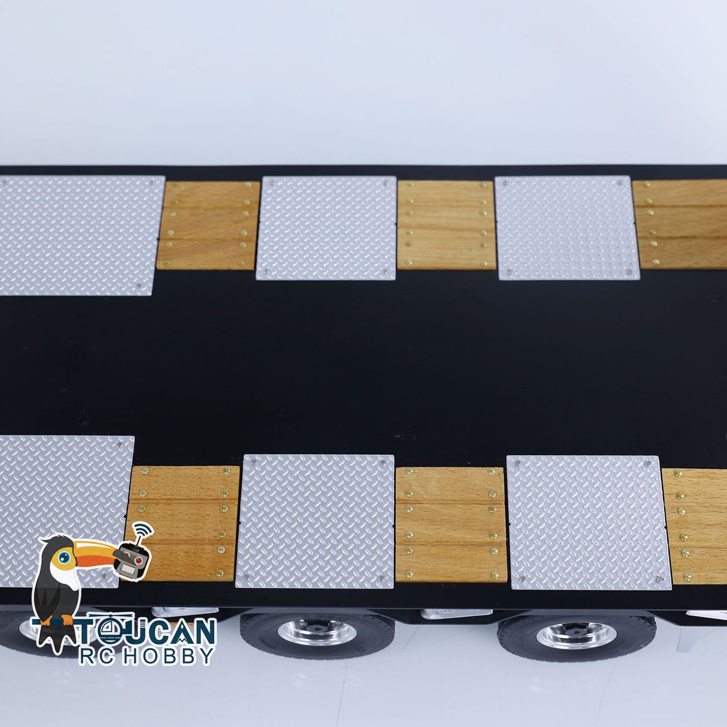 1/14 LESU Metal Trailer Model Kit W/Hydraulic Lifting Tail Board Reversing Valve ESC Motor For Remote Control Tractor Truck