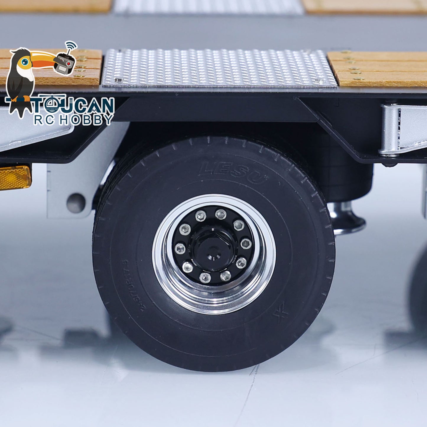 1/14 LESU Metal Trailer Model Kit W/Hydraulic Lifting Tail Board Reversing Valve ESC Motor For Remote Control Tractor Truck