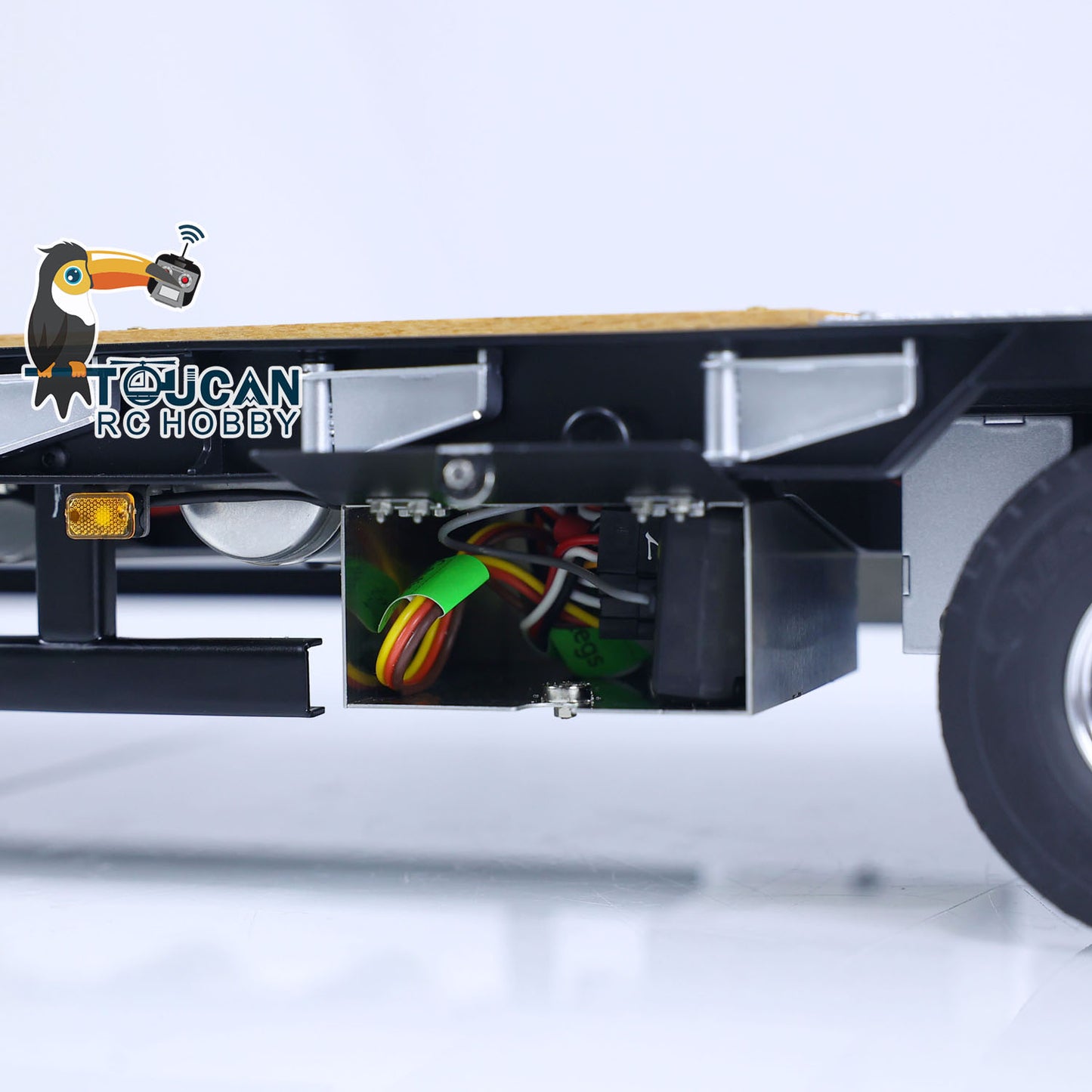 1/14 LESU Metal Trailer Model Kit W/Hydraulic Lifting Tail Board Reversing Valve ESC Motor For Remote Control Tractor Truck