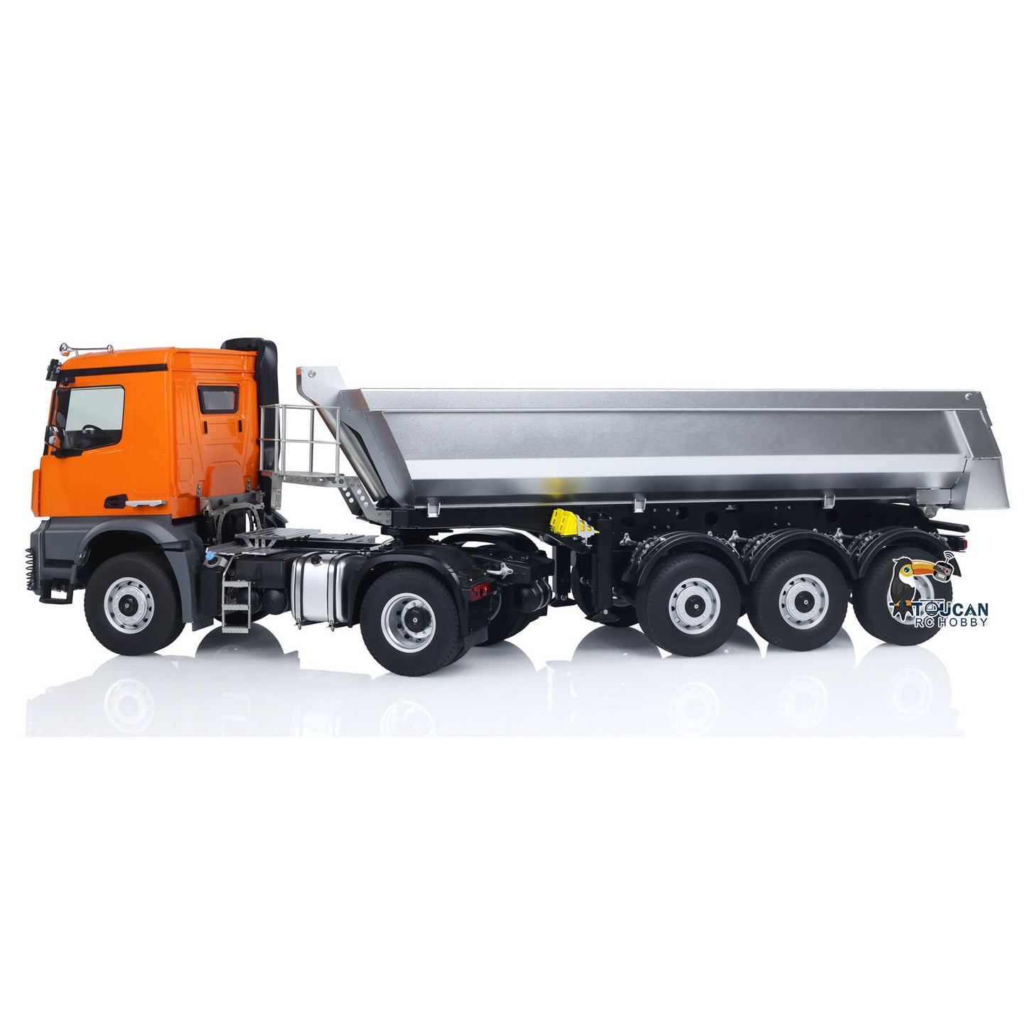 Camion tracteur 4X4 RC Kabolite RTR à l'échelle 1/14, 3 essieux, traction intégrale, avec trémie de levage électrique, remorque à benne basculante, batterie